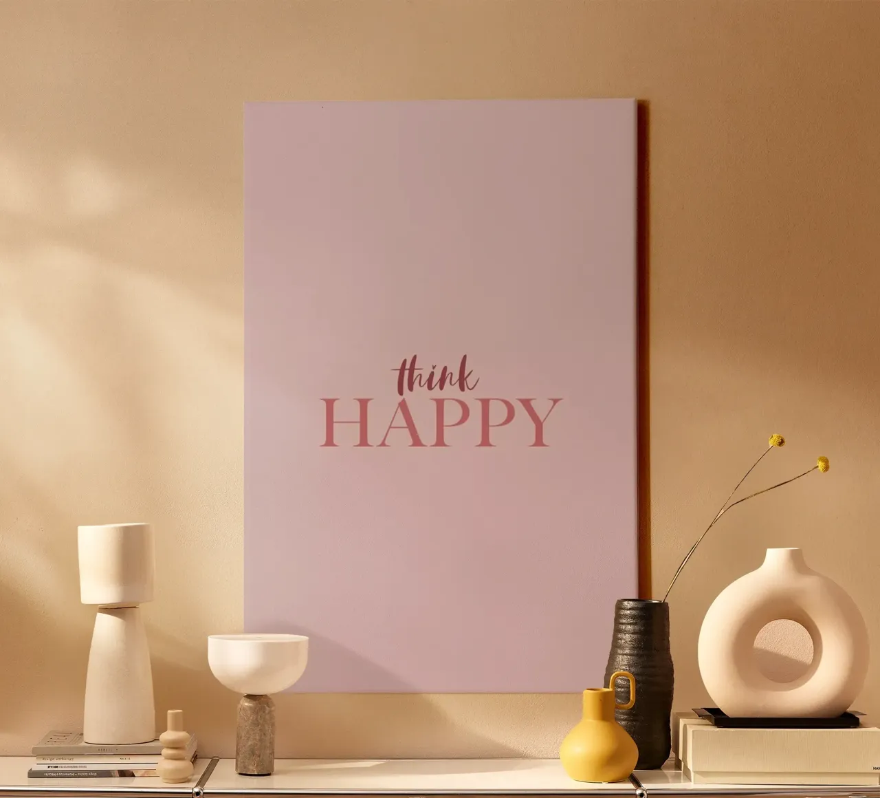 Think Happy tela con Cornice a cassetta da Ayleen