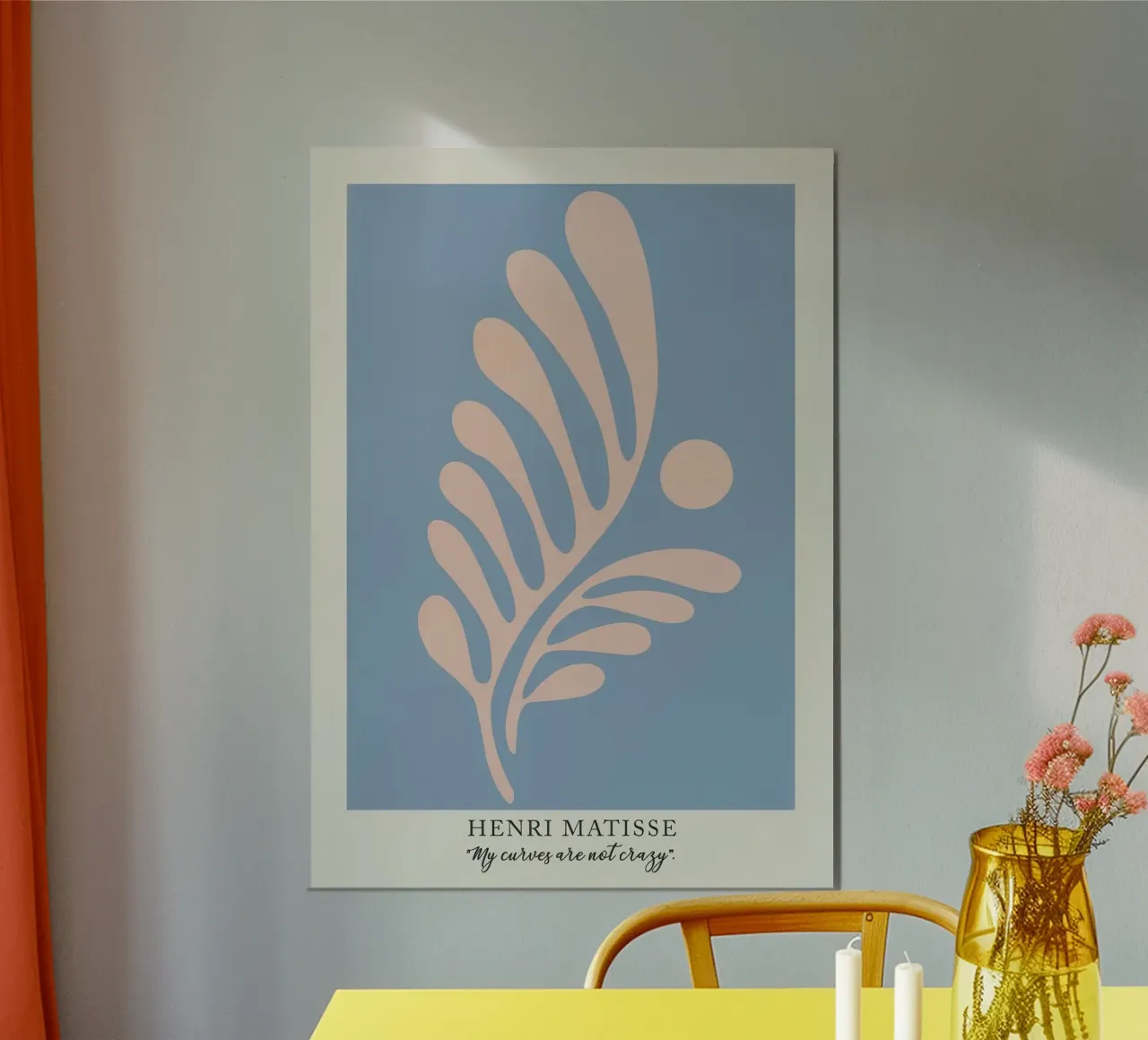 Henri Matisse - Ritagli astratti Blu Rosa poster con telaio in legno da Perdana shop