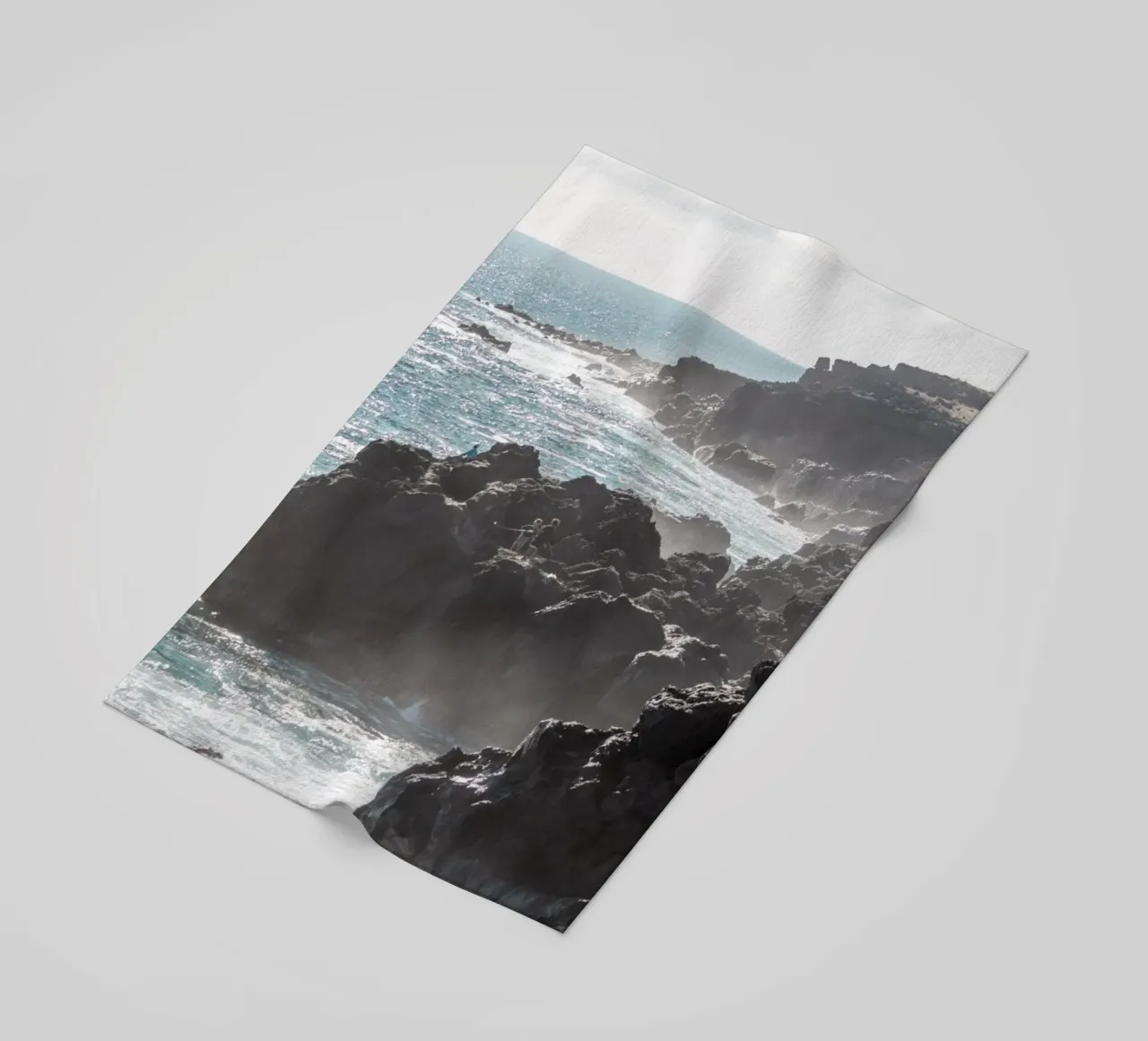 Blue coast - Reunion Island beach towel by Léa Lefebvre Photography