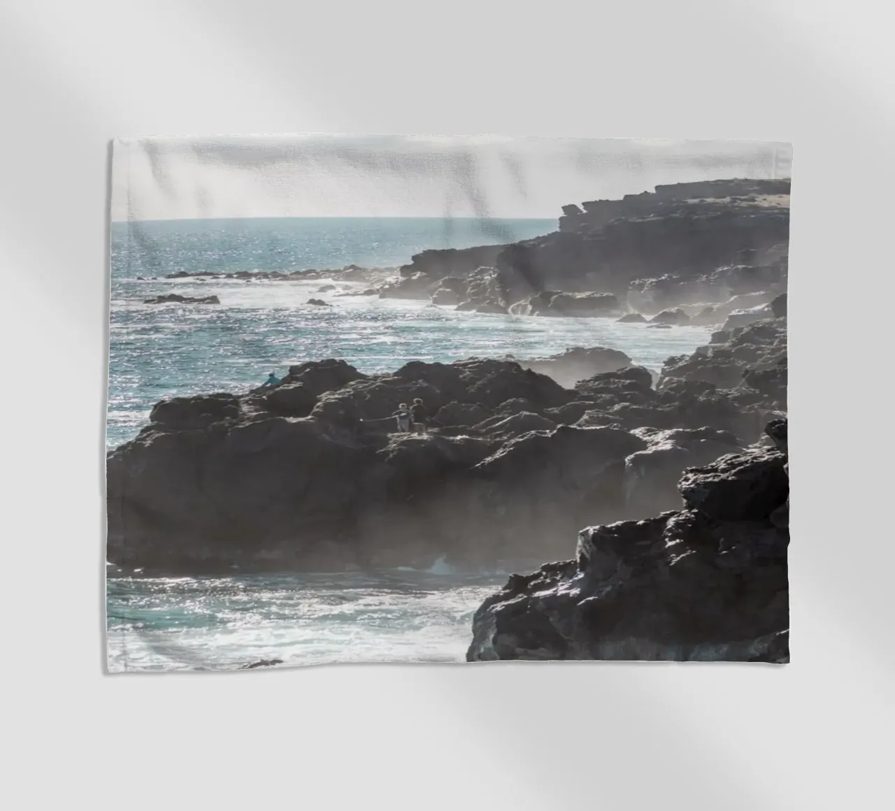 Blue coast - Reunion Island beach towel by Léa Lefebvre Photography