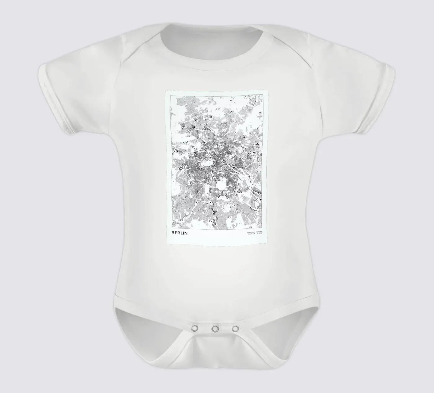 Berlin Map body neonato maniche corte da The Cartography Collection