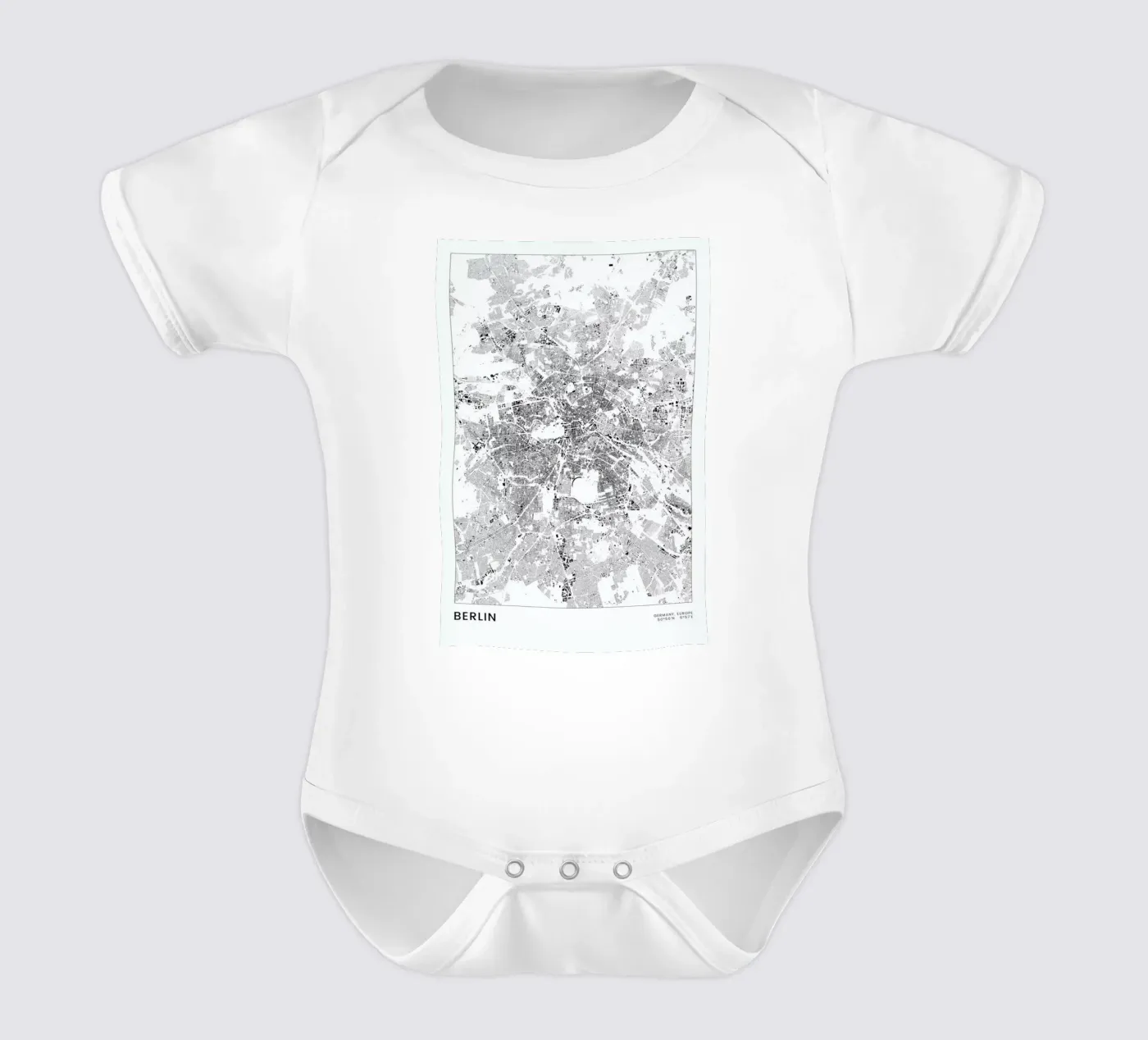 Berlin Map body neonato maniche corte da The Cartography Collection