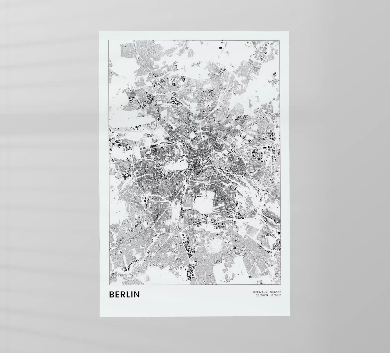 Berlin Map pellicola backlit da The Cartography Collection