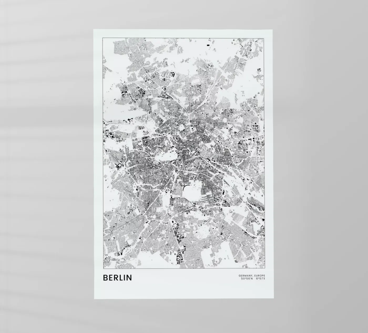 Berlin Map pellicola backlit da The Cartography Collection