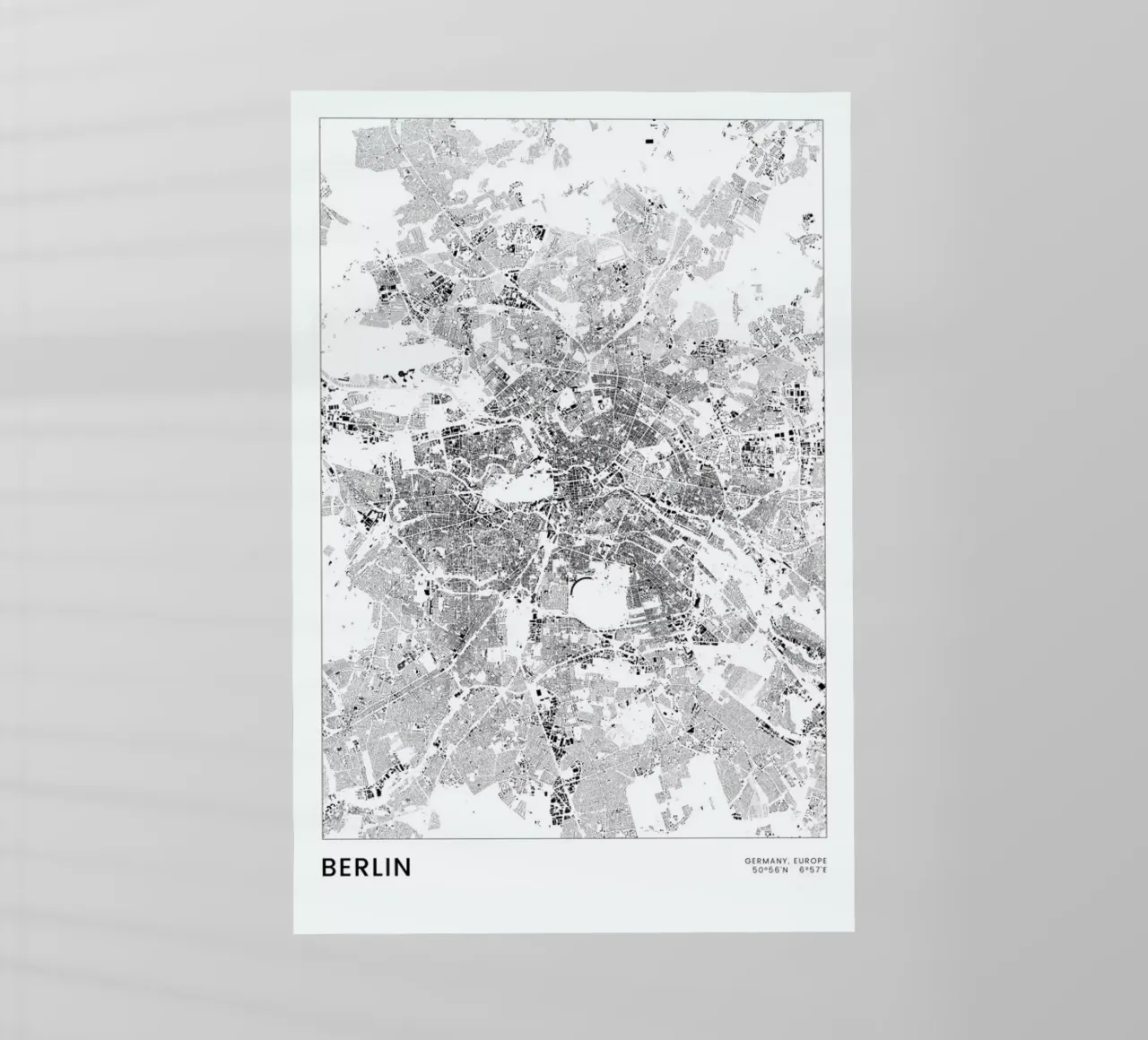 Berlin Map pellicola backlit da The Cartography Collection