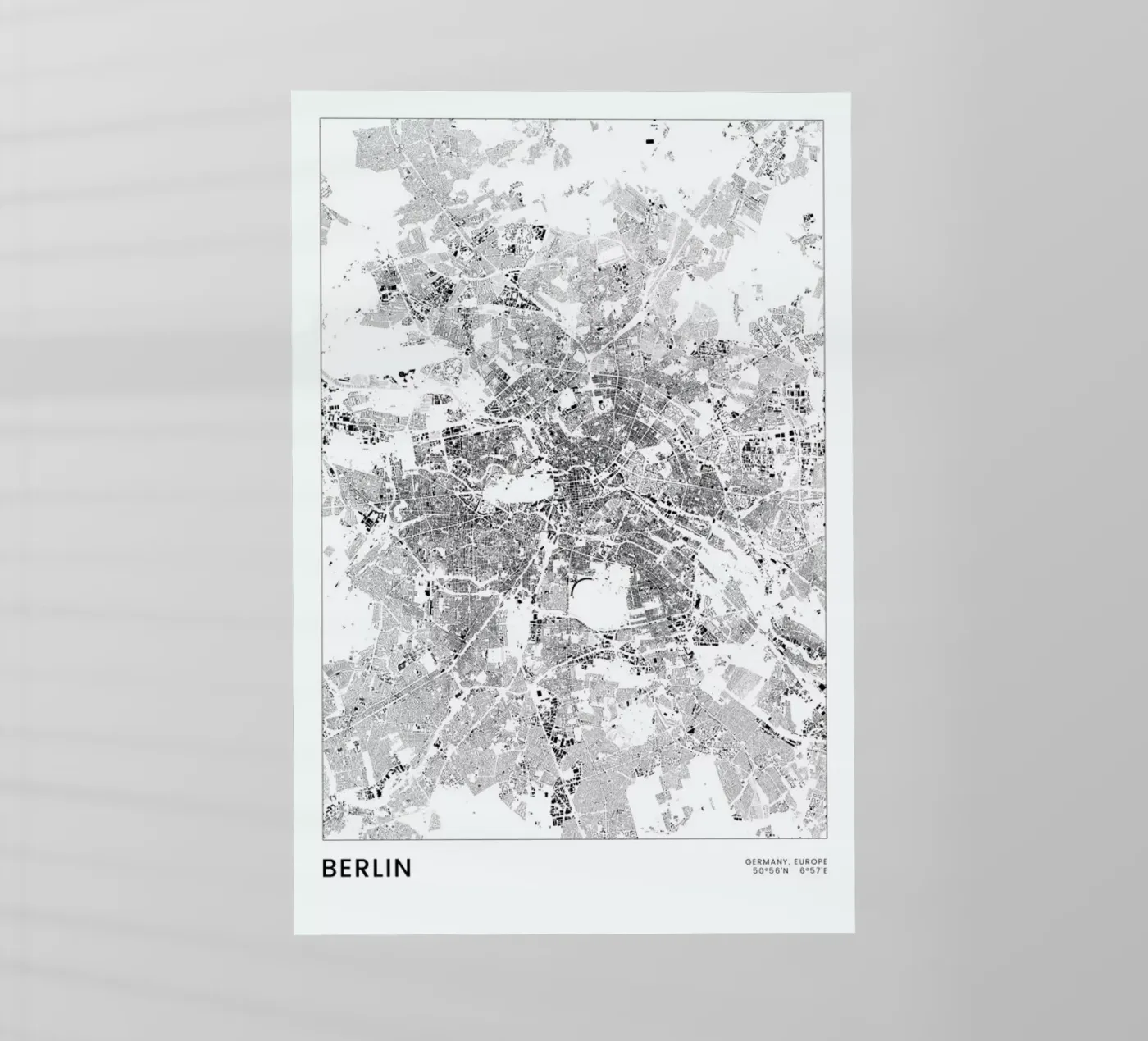 Berlin Map pellicola backlit da The Cartography Collection