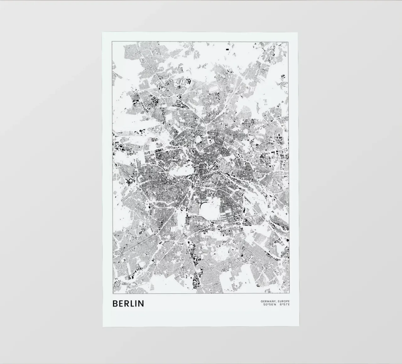 Berlin Map pellicola backlit da The Cartography Collection