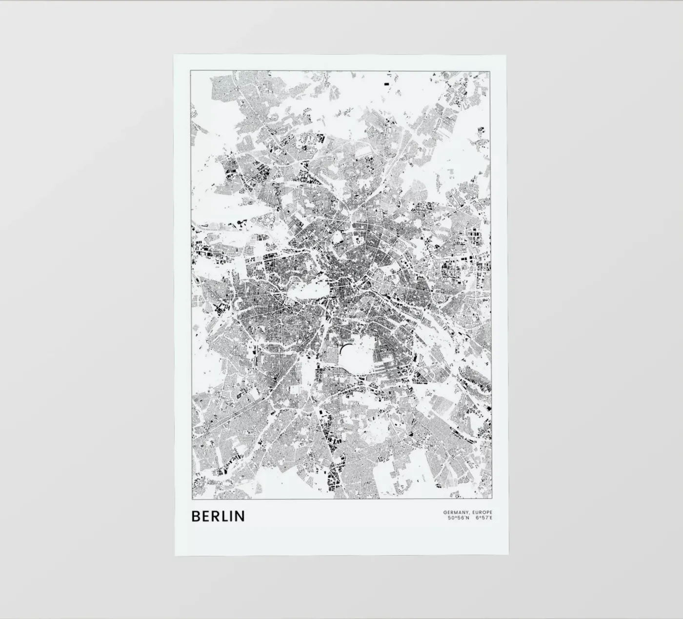 Berlin Map pellicola backlit da The Cartography Collection