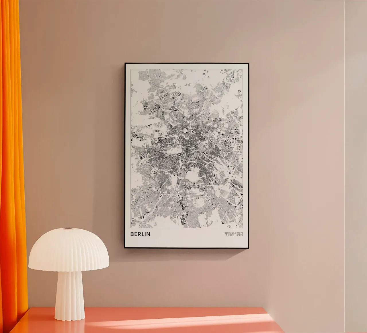 Berlin Map plexiglass da The Cartography Collection