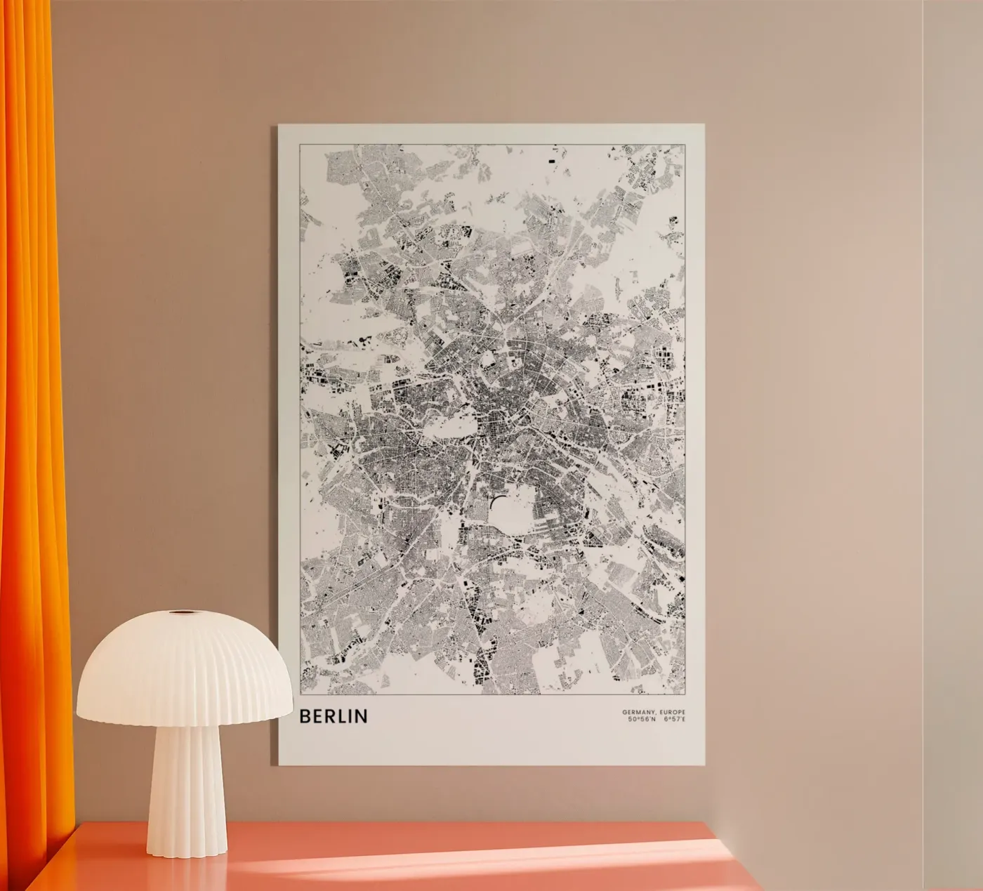 Berlin Map acryl van The Cartography Collection
