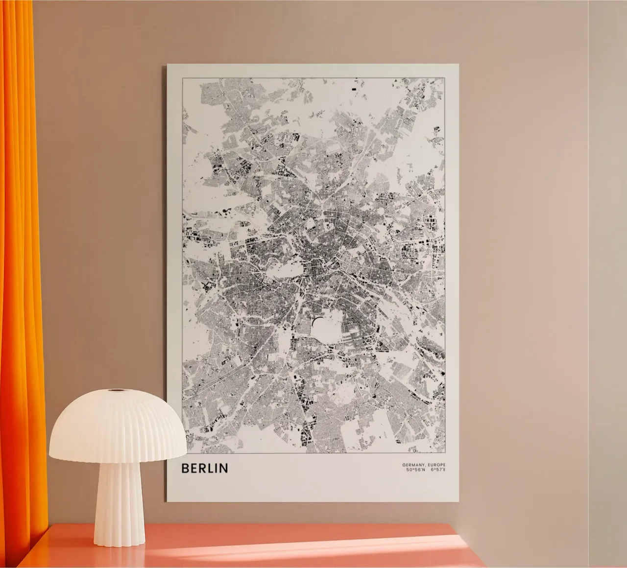 Berlin Map alluminio dibond da The Cartography Collection