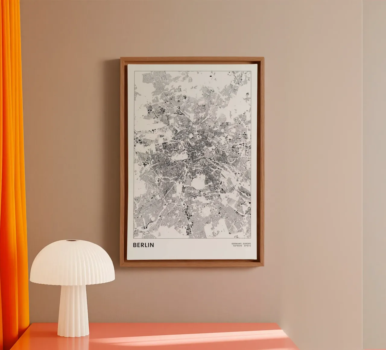 Berlin Map canvas van The Cartography Collection