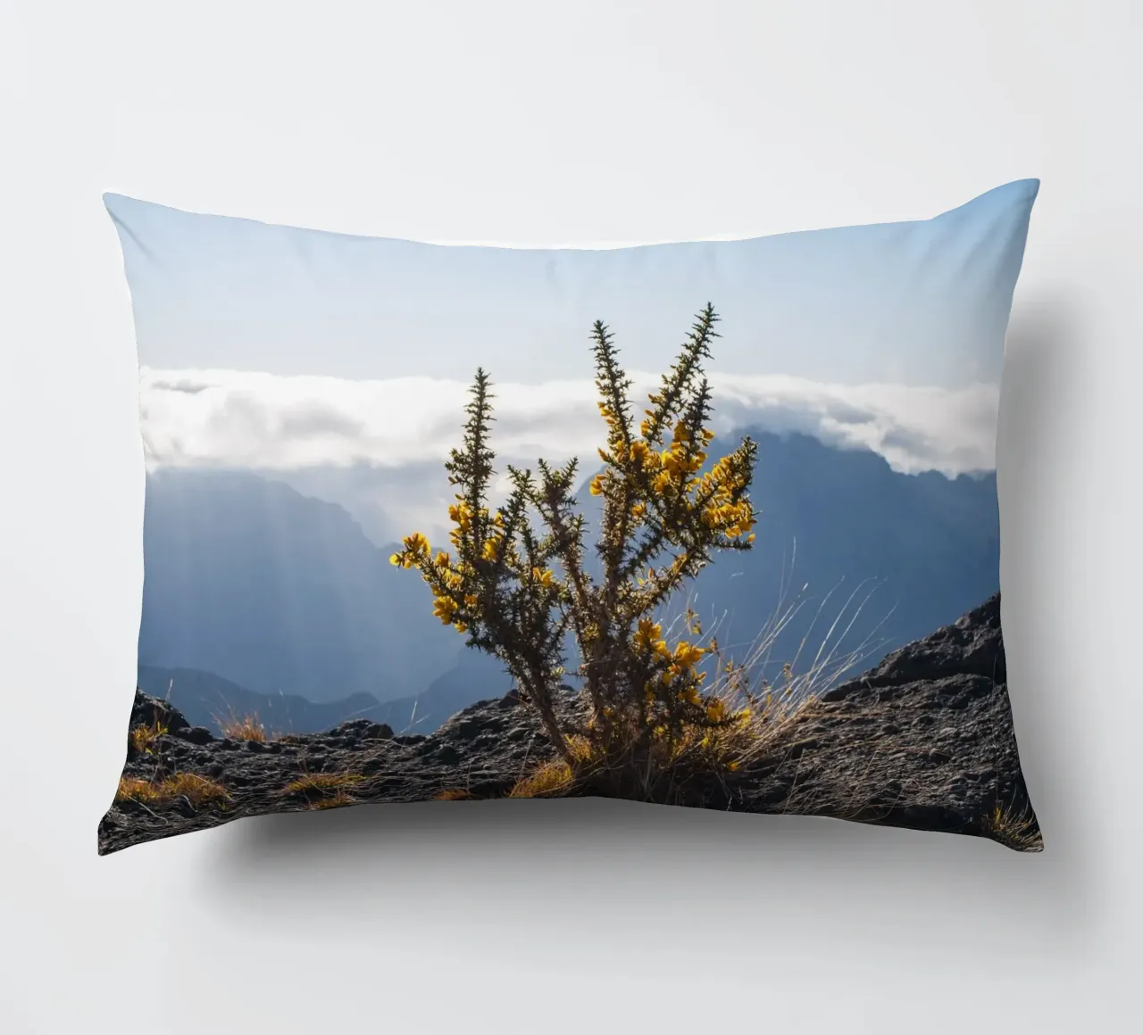 Mont Maïdo con fiori gialli cuscino da Léa Lefebvre Photography