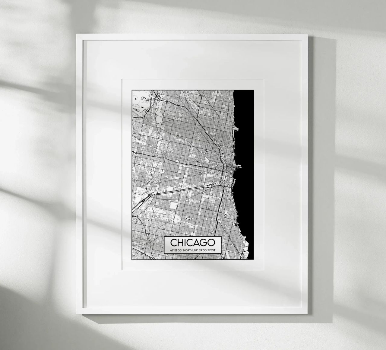 Carte de Chicago poster by Frame the World