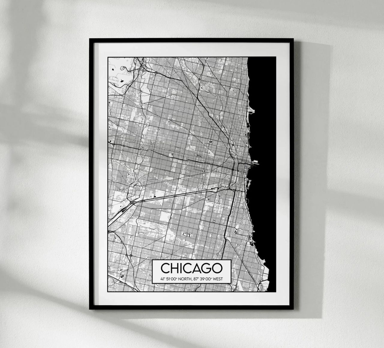 Carte de Chicago poster by Frame the World