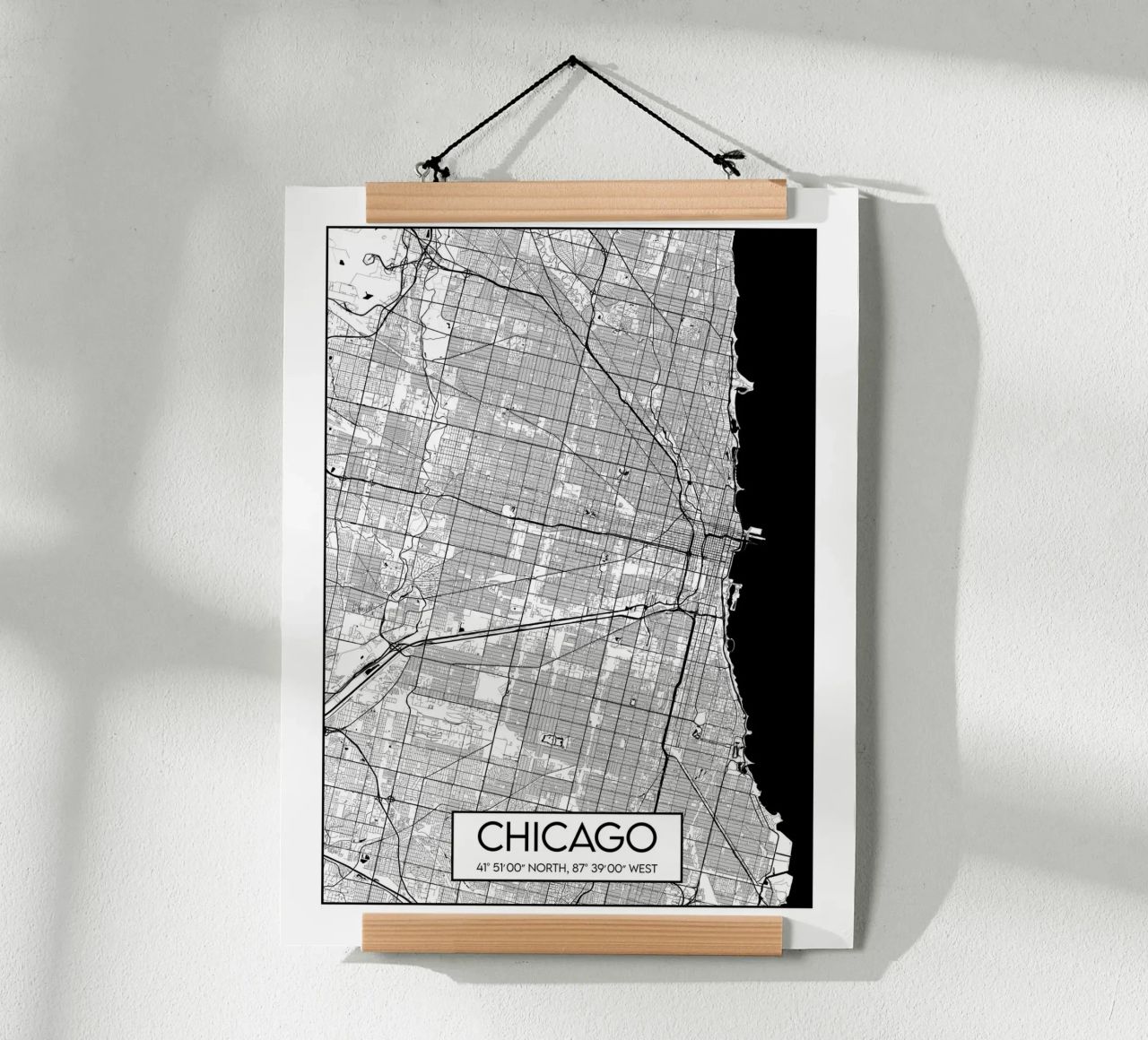 Carte de Chicago poster by Frame the World