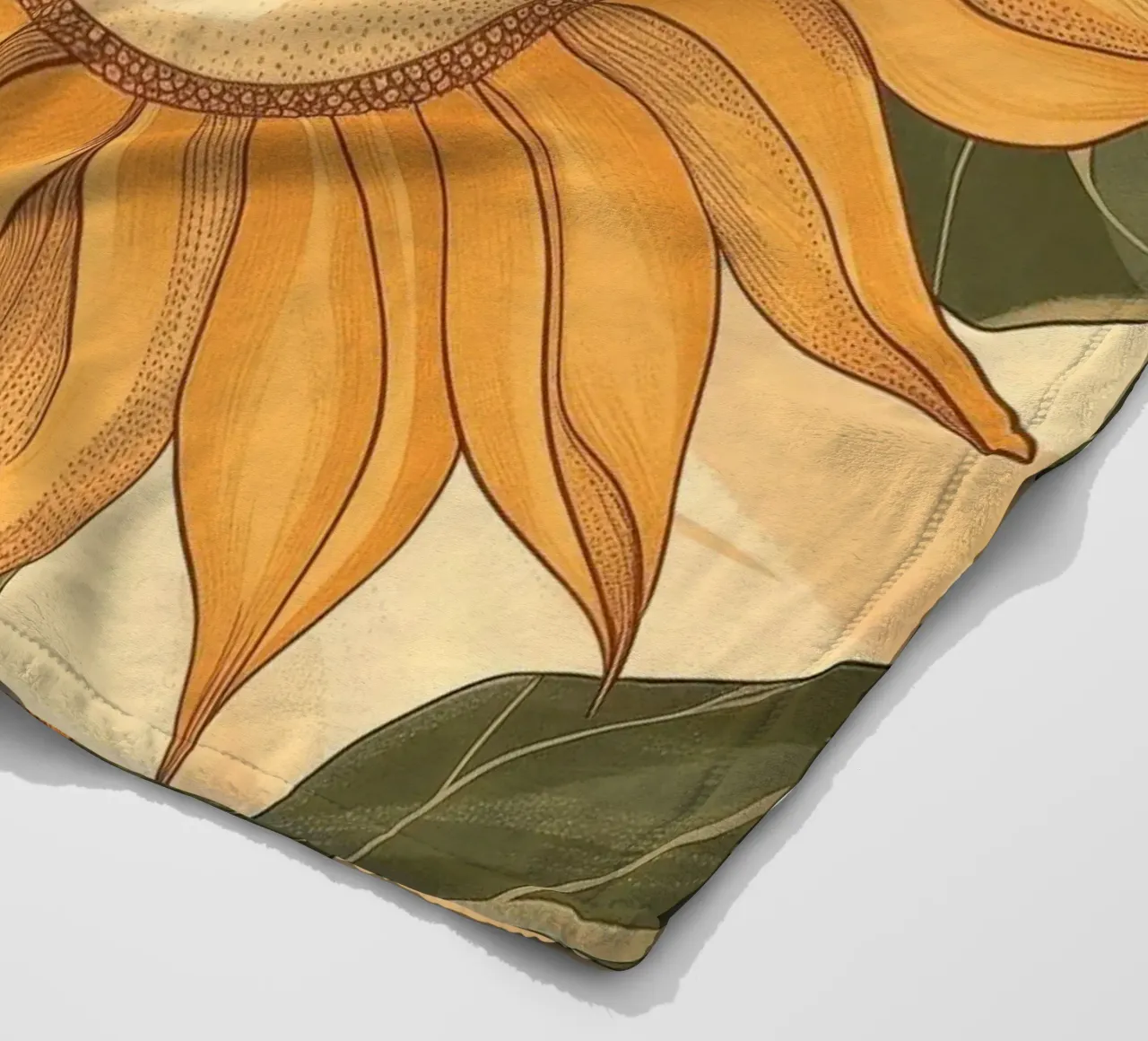 Girasole Smiley Face Retro Floral Boho Botanical Art coperta in pile da Gentle Echoes Art