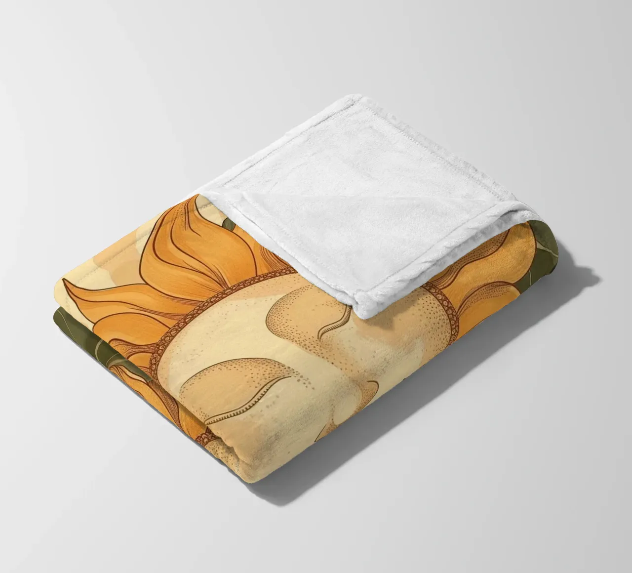 Girasole Smiley Face Retro Floral Boho Botanical Art coperta in pile da Gentle Echoes Art