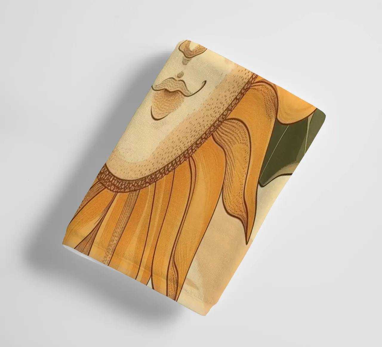 Sunflower Smiley Face Retro Floral Boho Botanical Art towel by Gentle Echoes Art