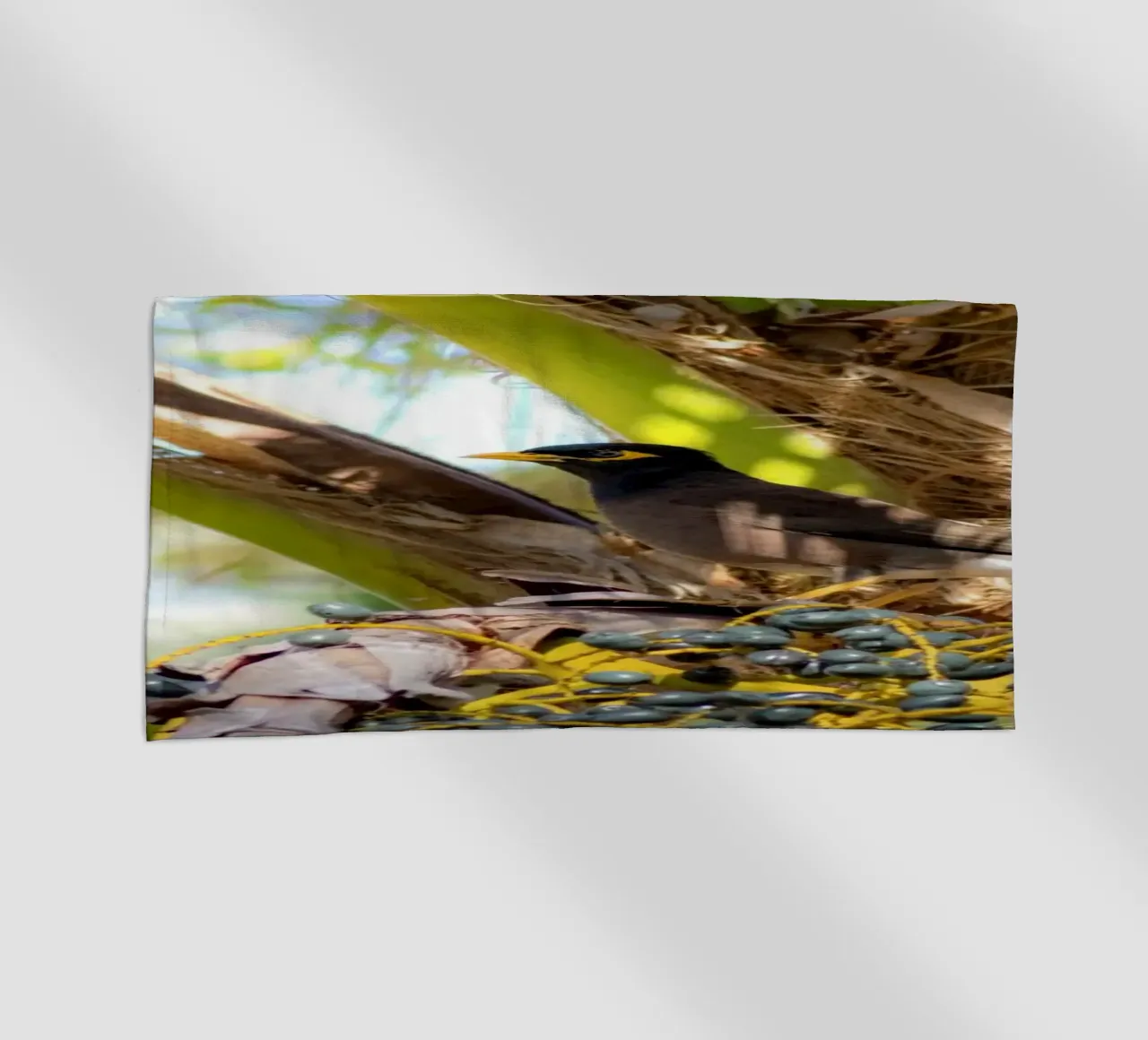 In the heart of the palm trees beach towel by Léa Lefebvre Photography