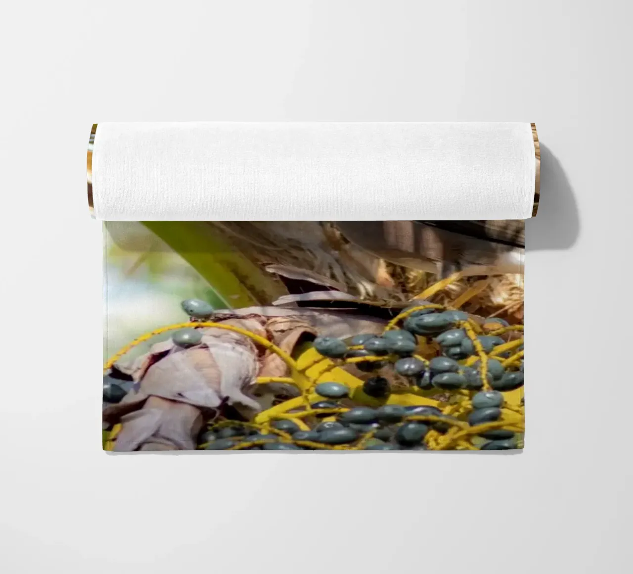 In the heart of the palm trees beach towel by Léa Lefebvre Photography