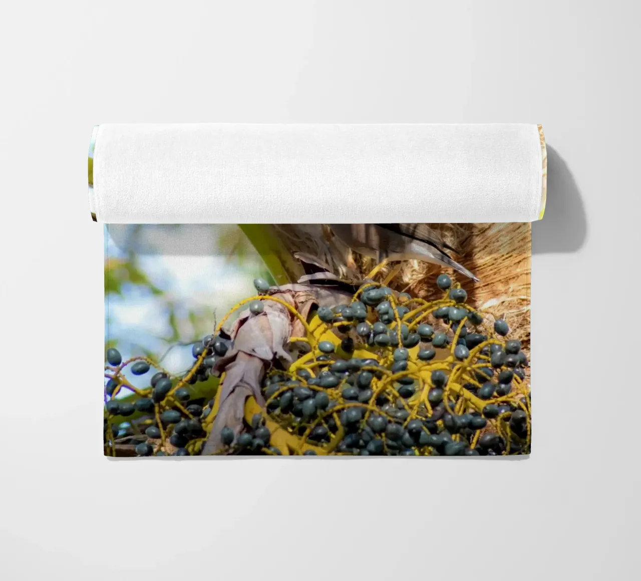 In the heart of the palm trees beach towel by Léa Lefebvre Photography