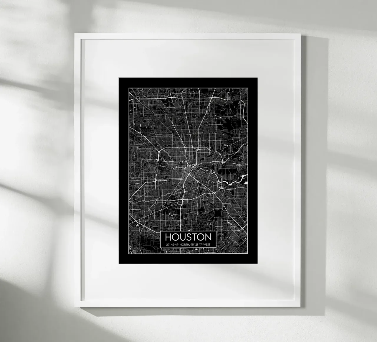 Notturno di Houston poster con telaio in plastica da Frame the World