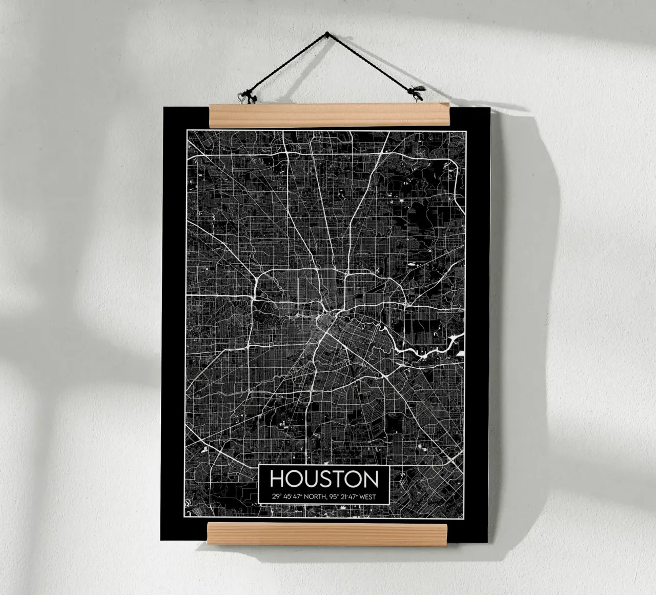 Notturno di Houston poster con telaio in plastica da Frame the World