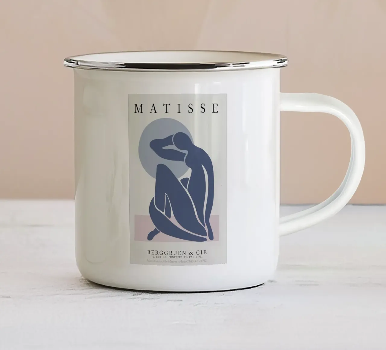 Henri Matisse Blue Exhibition enamel mug by Perdana shop