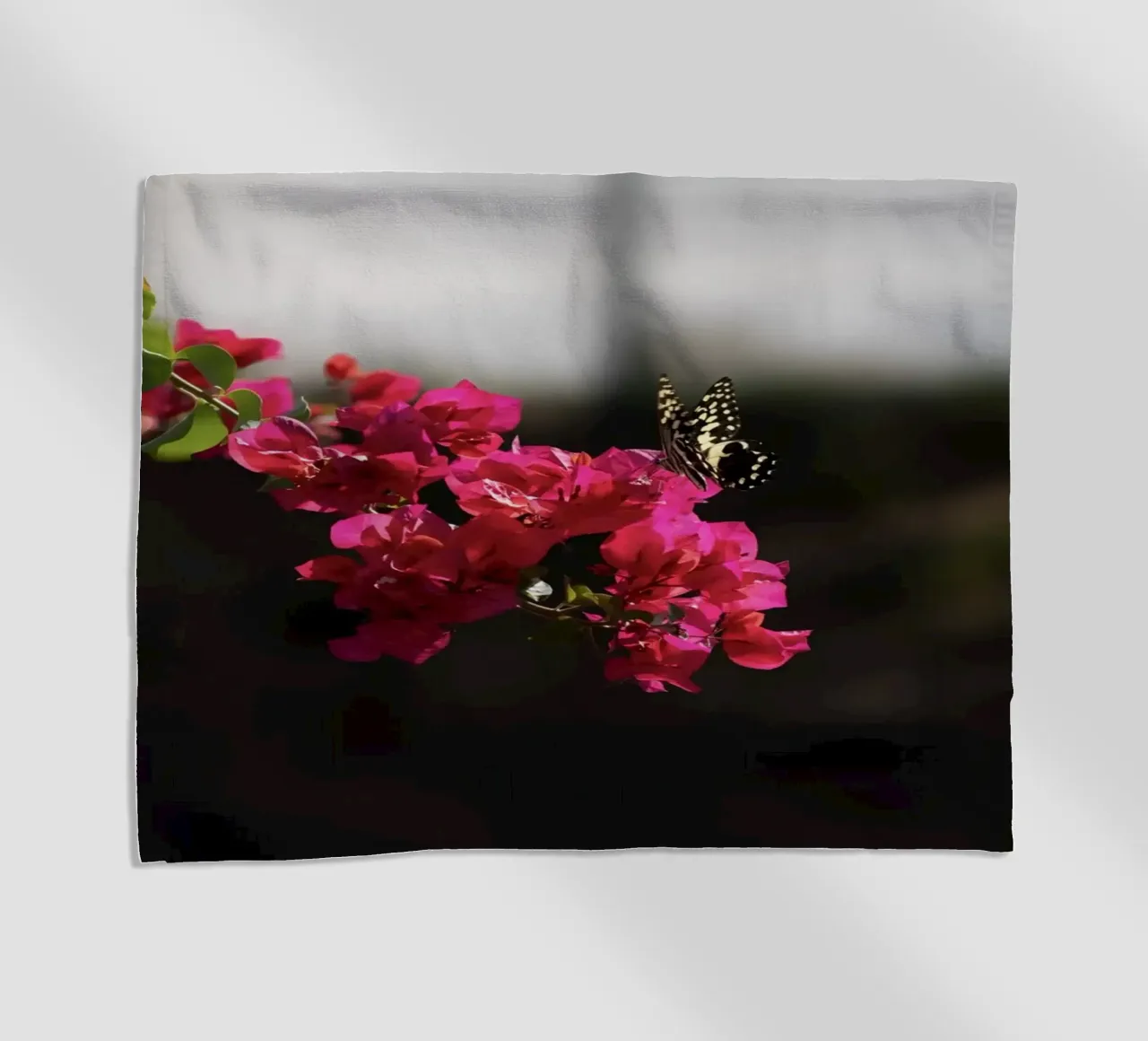 Farfalla su fiori rosa telo mare da Léa Lefebvre Photography