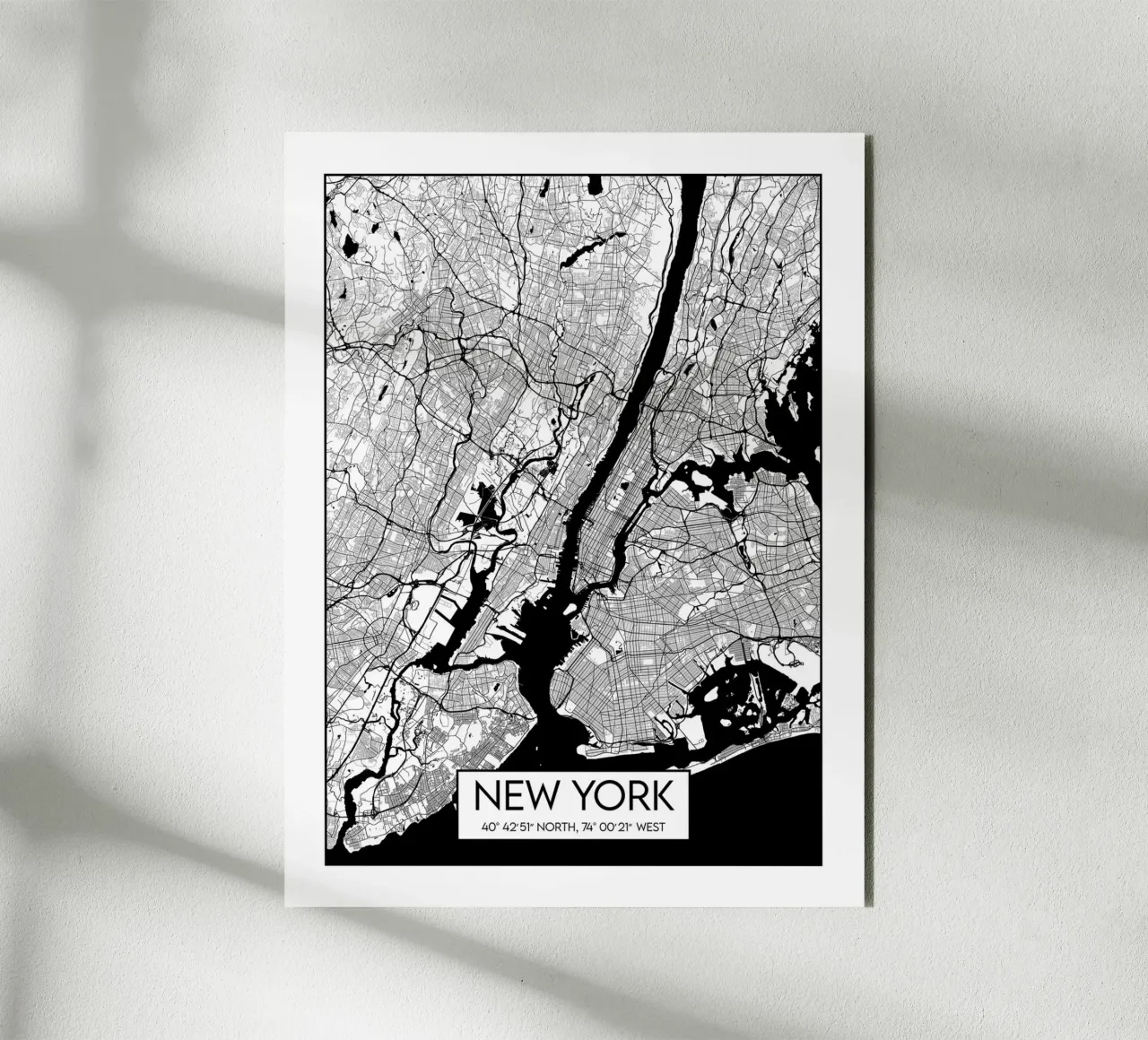 Mappa di New York alluminio dibond da Frame the World