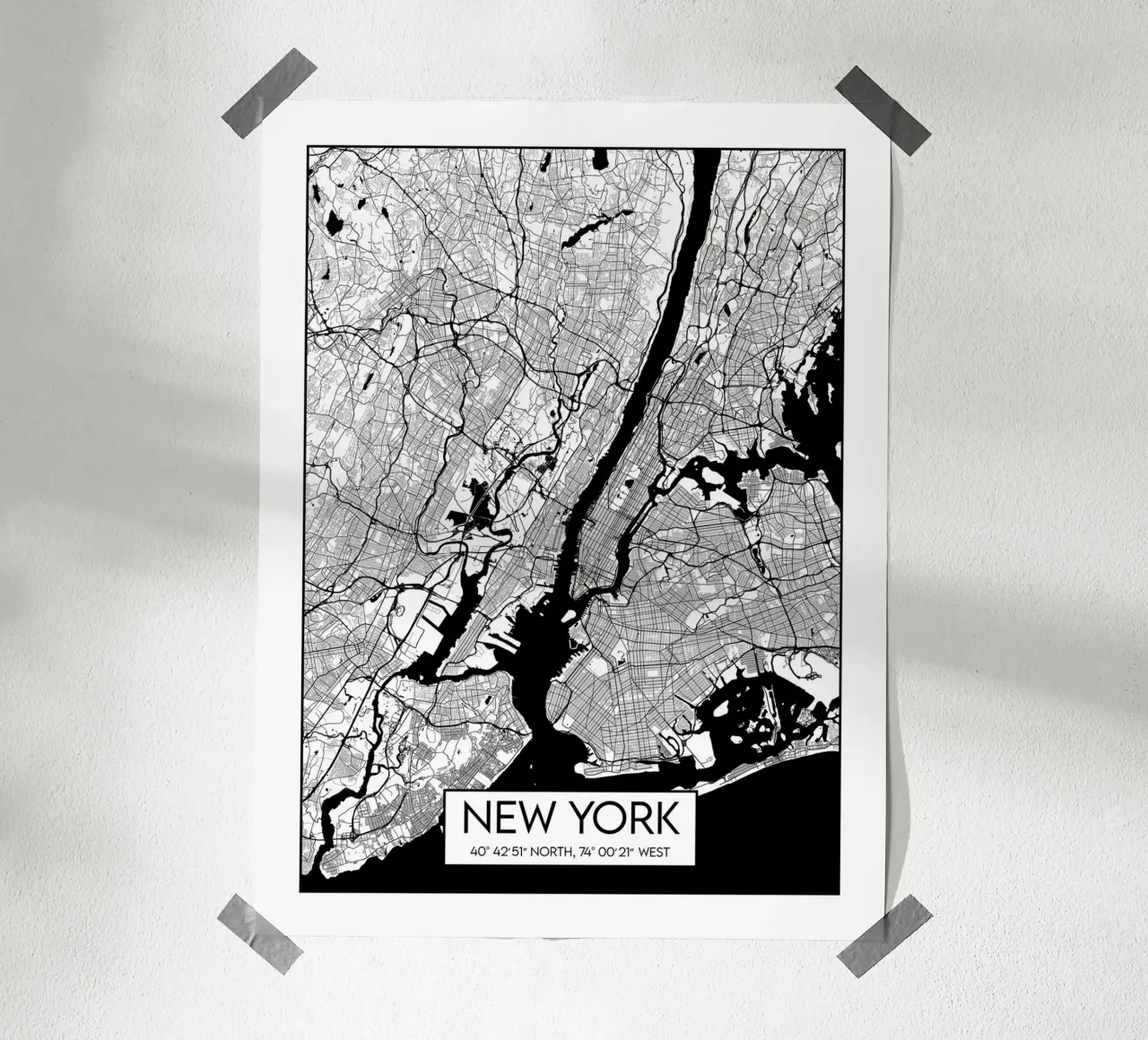 Mappa di New York carta hahnemühle da Frame the World