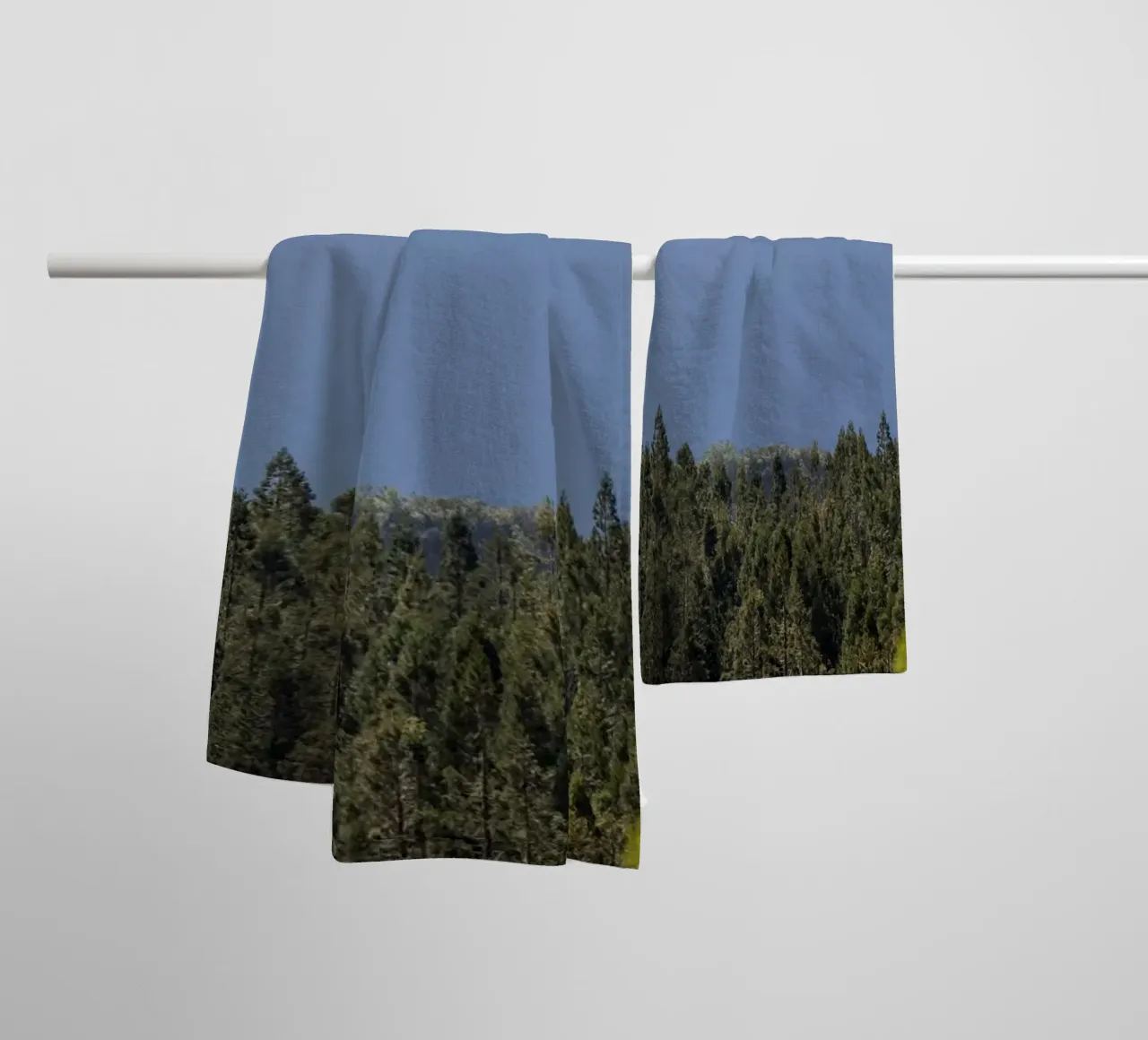 Mountain and forest view towel by Léa Lefebvre Photography
