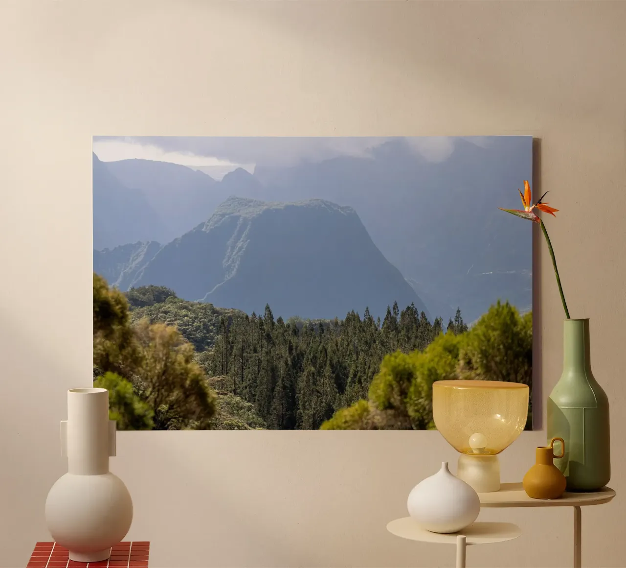 Mountain and forest view canvas with Floater frame by Léa Lefebvre Photography