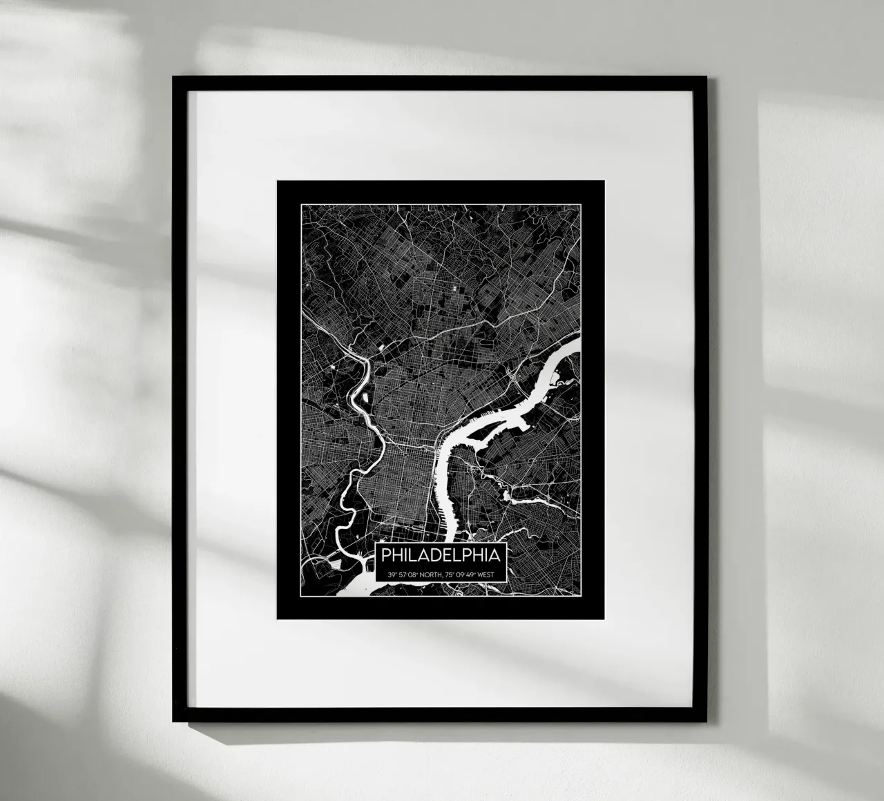 Contrasto a Philadelphia poster con telaio in plastica da Frame the World