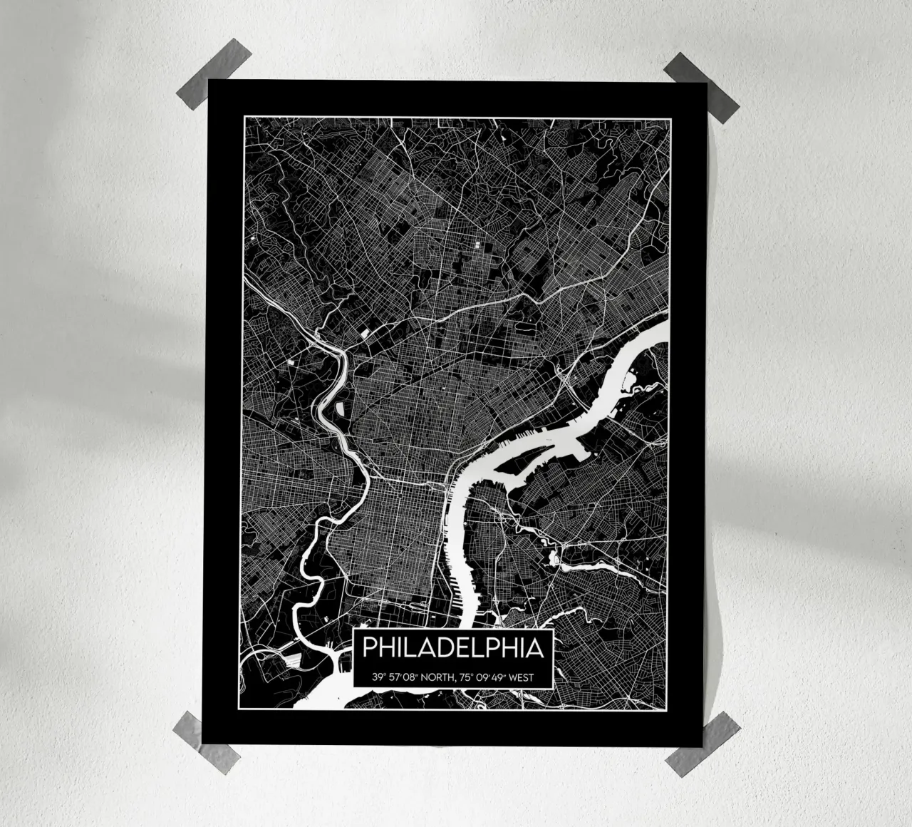 Contrasto a Philadelphia poster con telaio in plastica da Frame the World