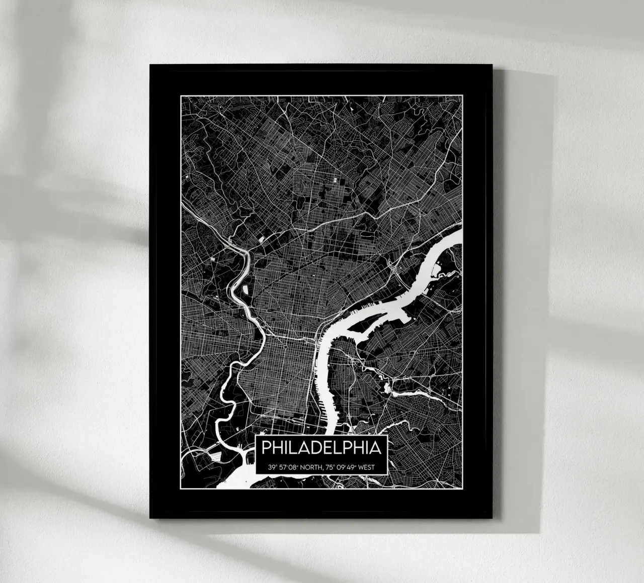 Contrasto a Philadelphia poster con telaio in plastica da Frame the World