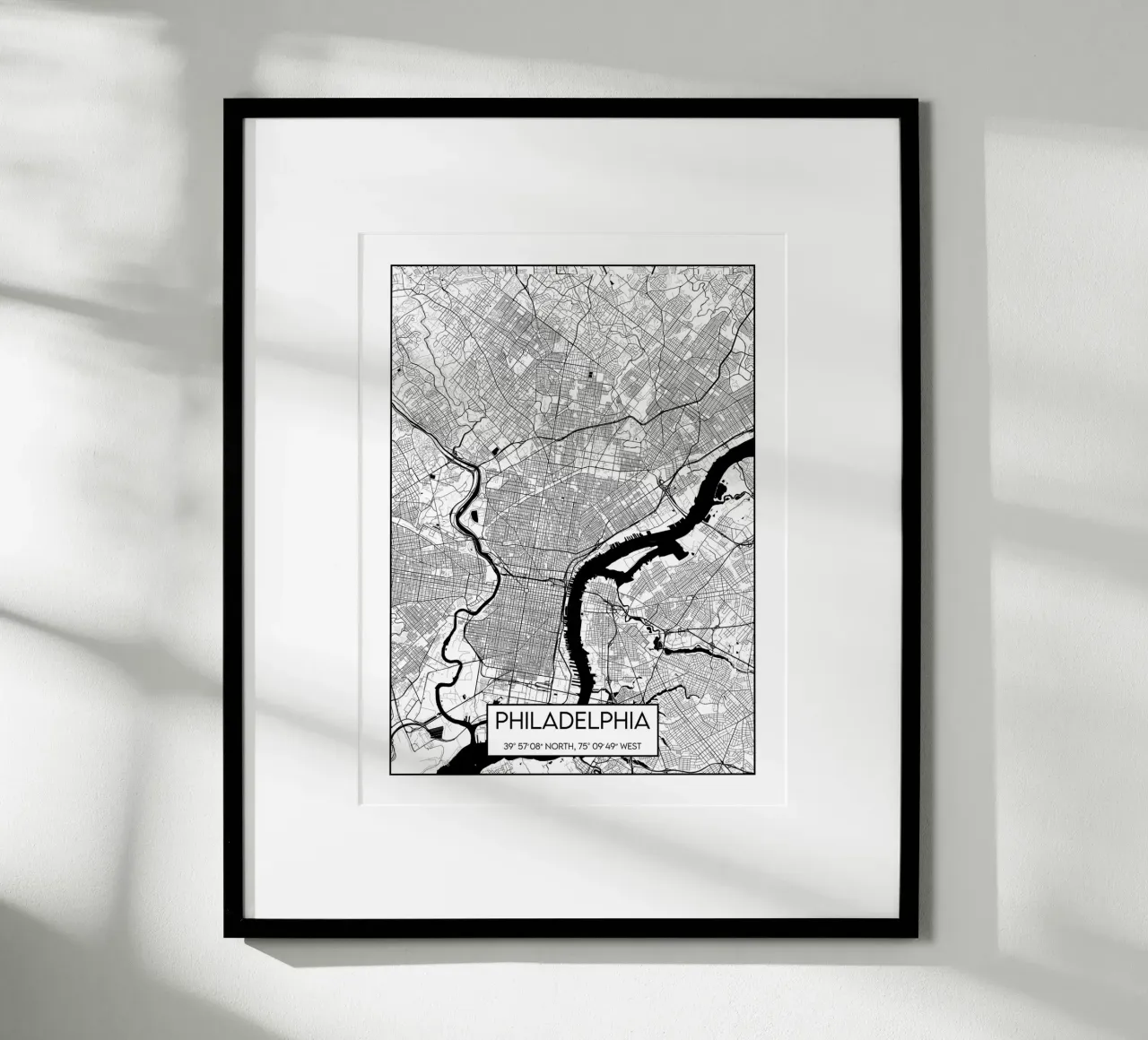 Mappa di Filadelfia poster da Frame the World