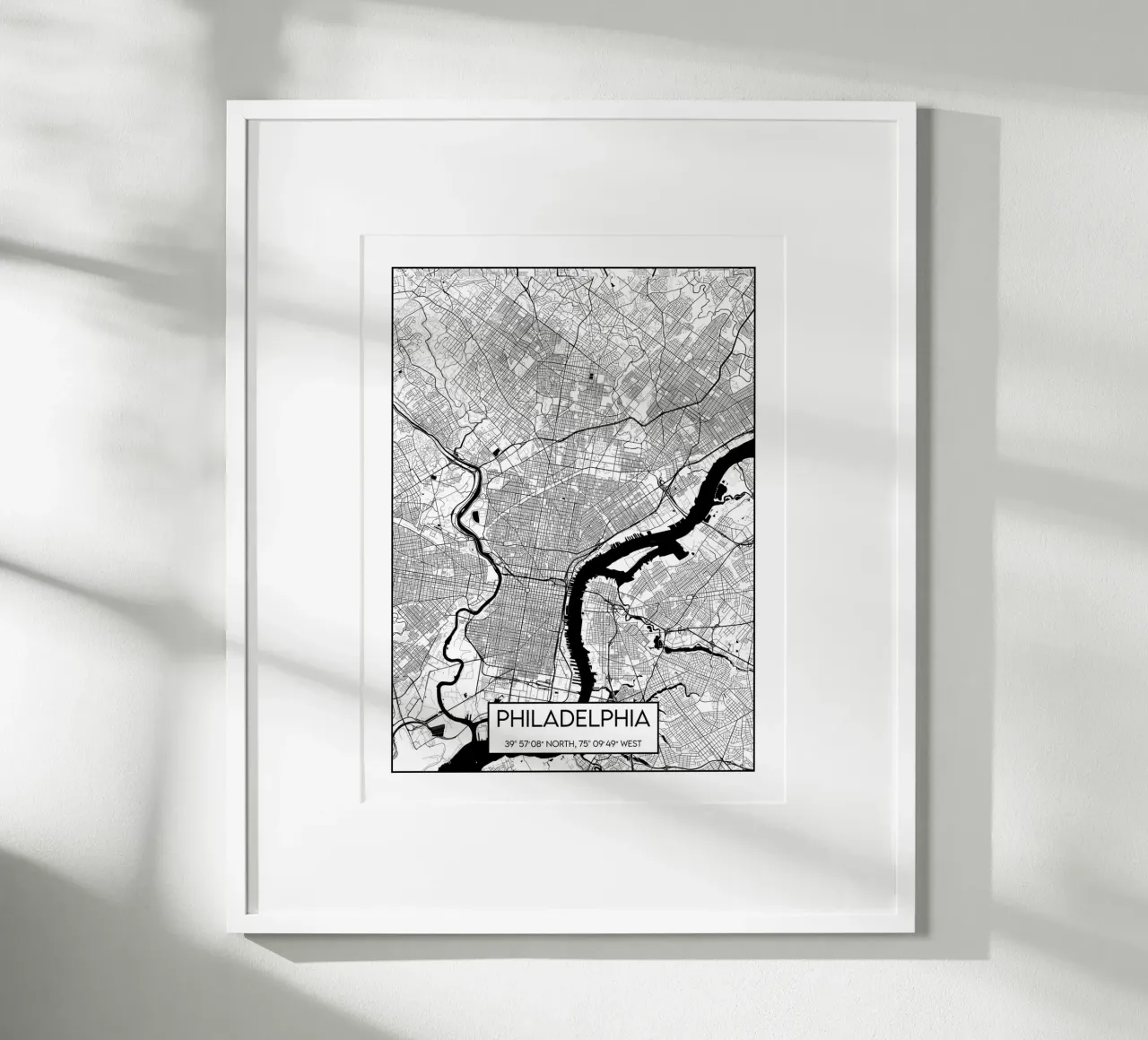 Mappa di Filadelfia poster da Frame the World