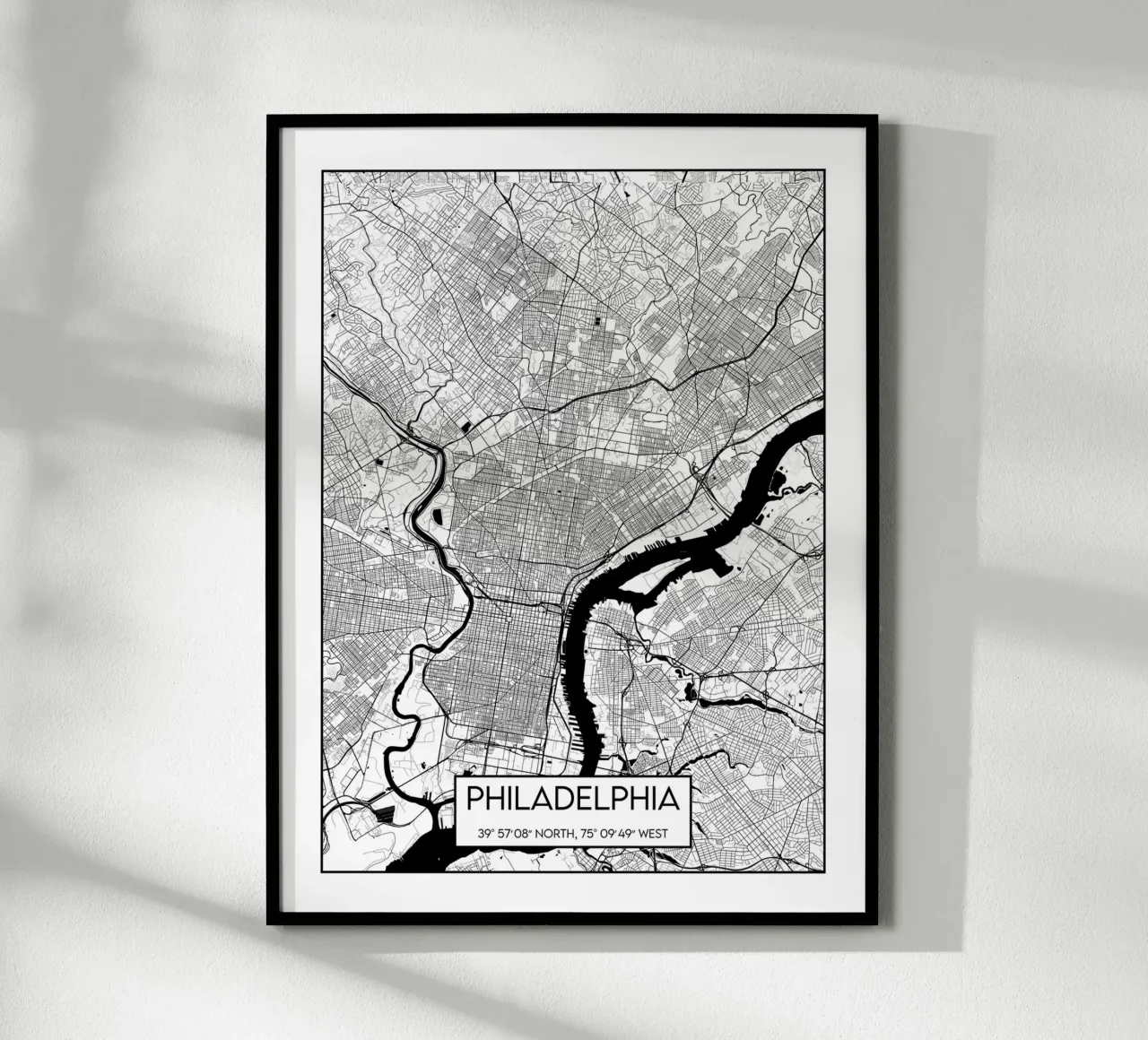 Mappa di Filadelfia poster da Frame the World