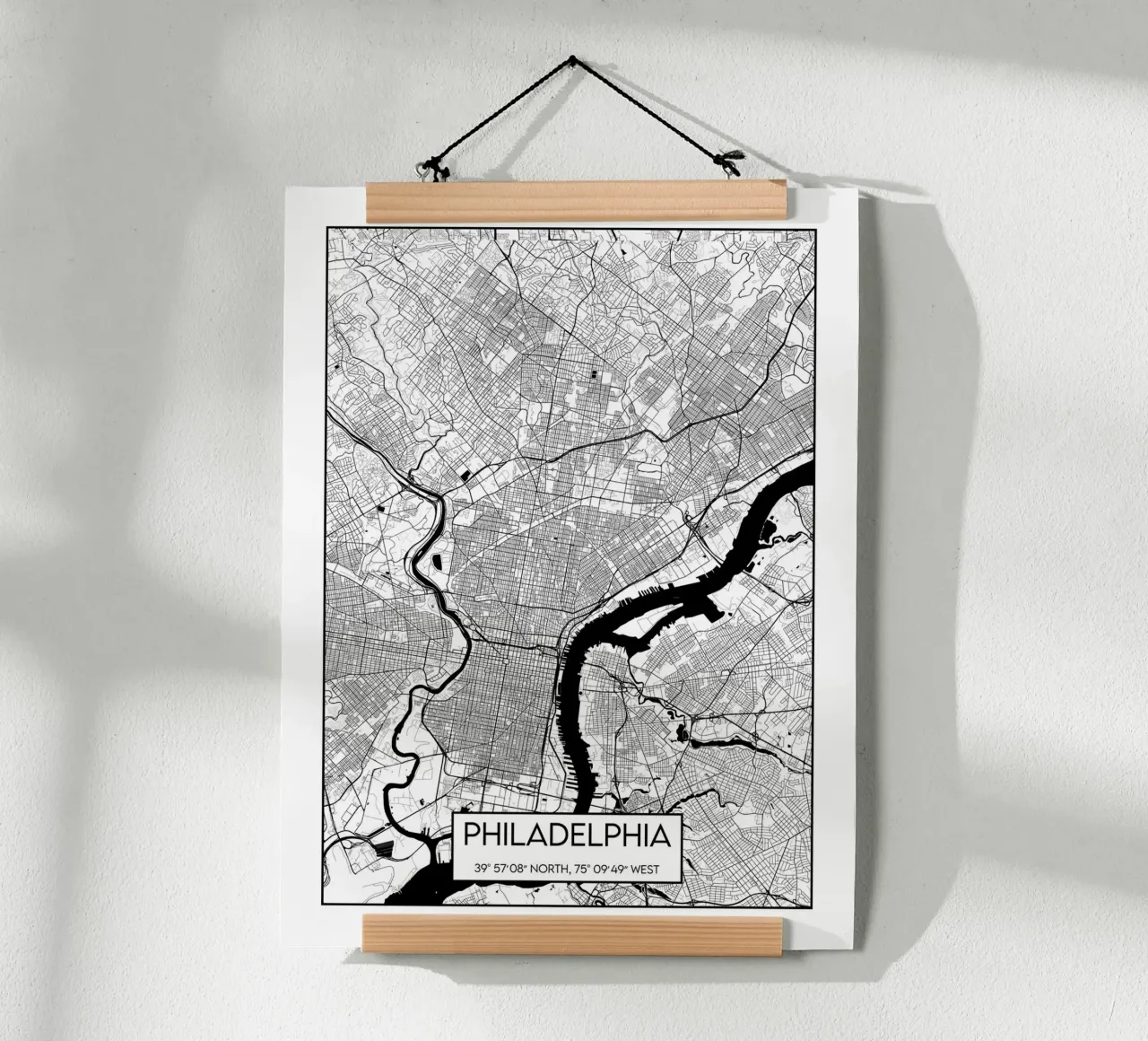 Mappa di Filadelfia poster da Frame the World