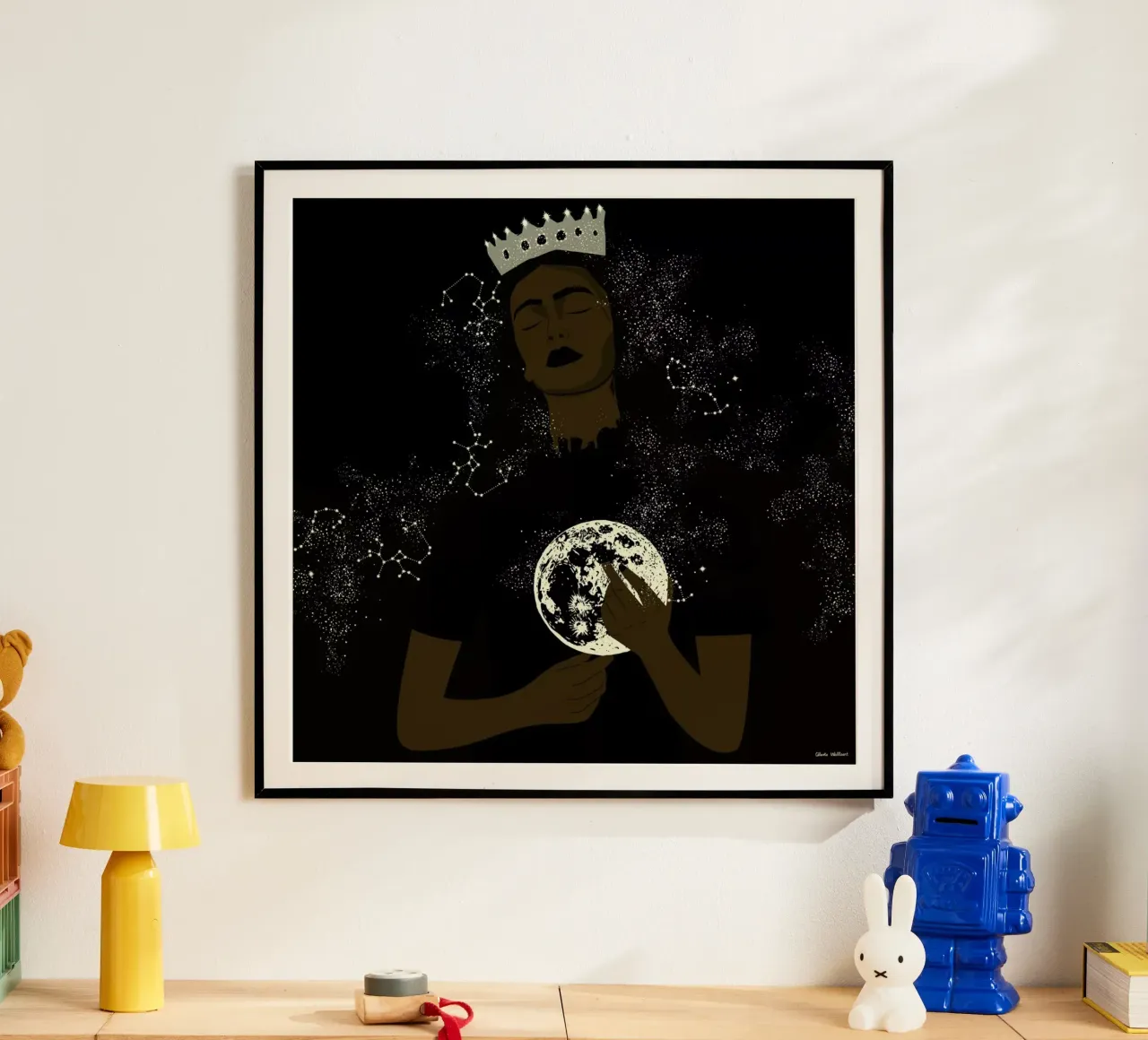 The Moon Queen poster con telaio in plastica da Céleste Wallaert