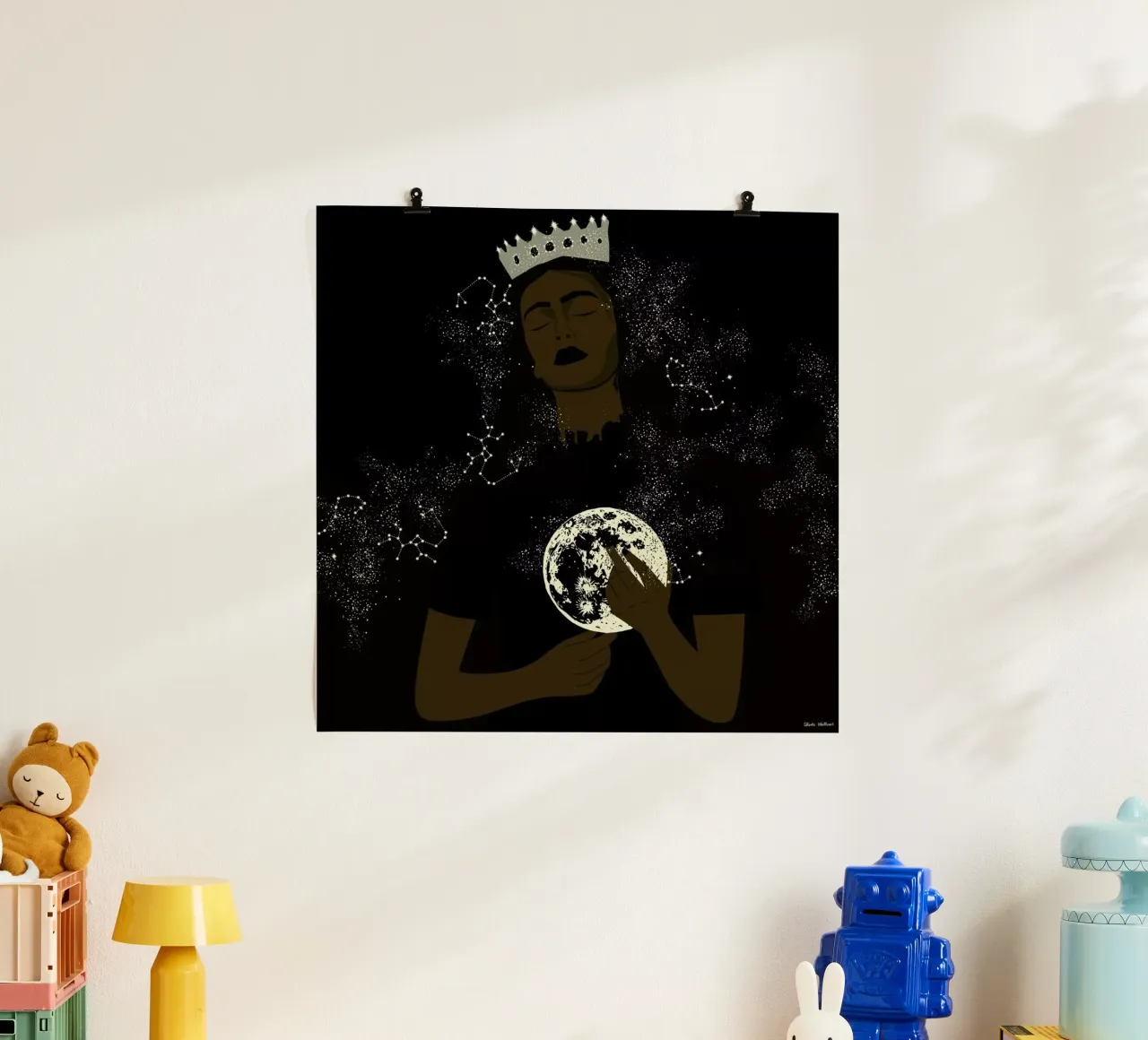 The Moon Queen poster con telaio in plastica da Céleste Wallaert