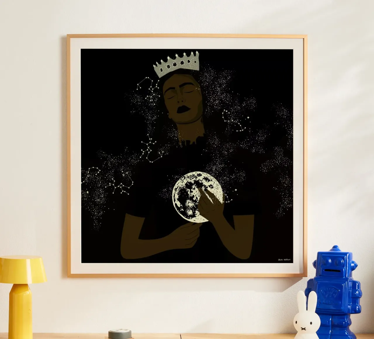 The Moon Queen poster con telaio in plastica da Céleste Wallaert