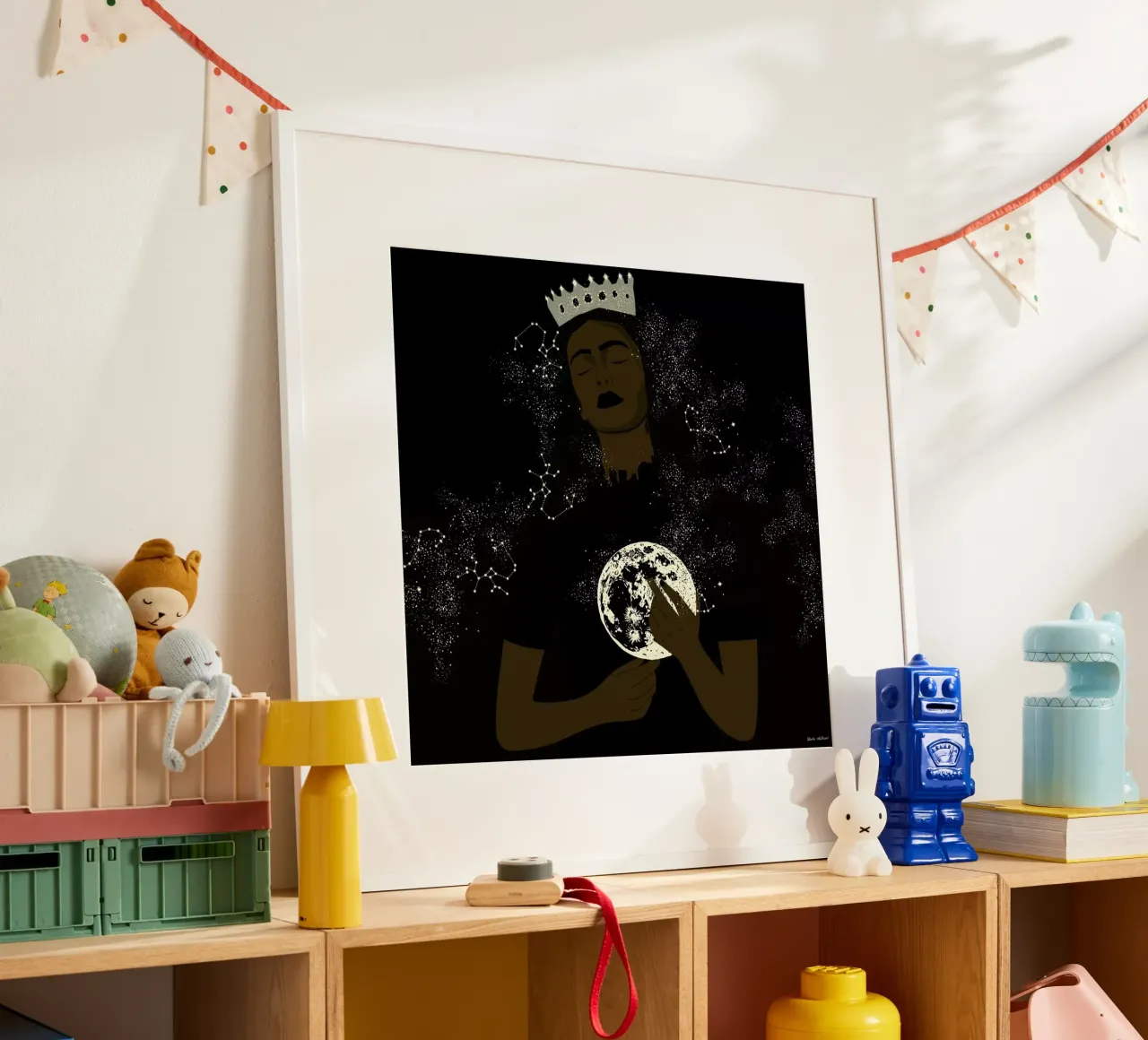 The Moon Queen poster con telaio in plastica da Céleste Wallaert