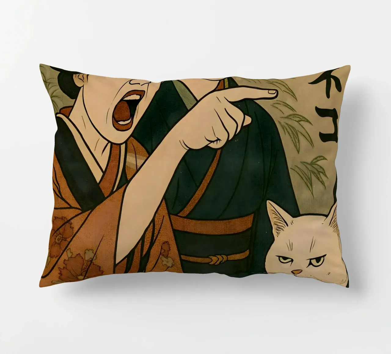 Woman Yelling at a Cat Japanese Meme cuscino da Lootprint