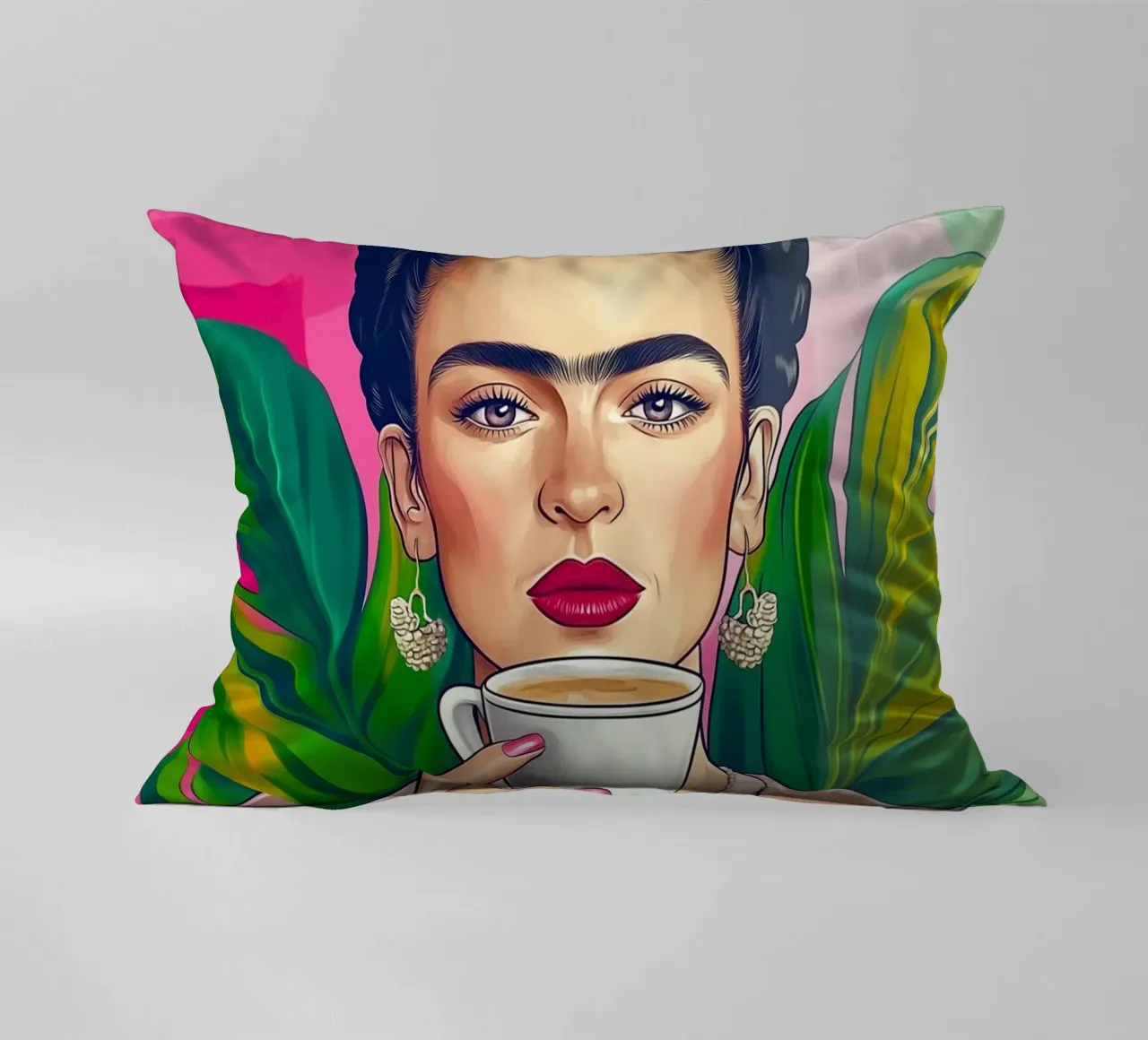 Pausa caffè con Frida cuscino da Carinaprint