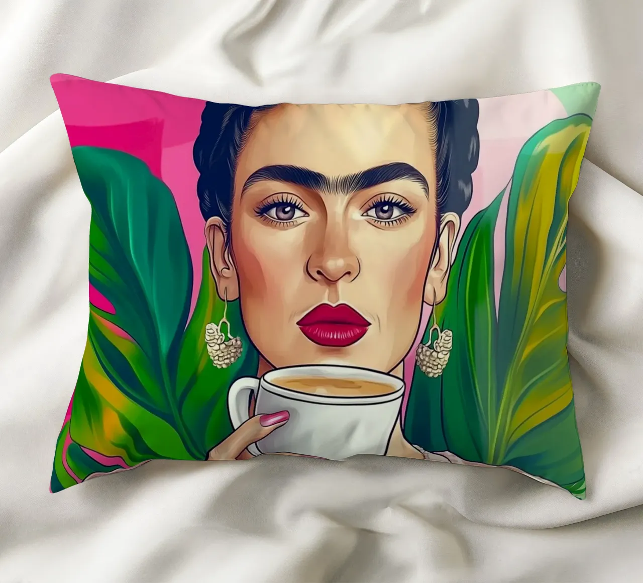 Pausa caffè con Frida cuscino da Carinaprint