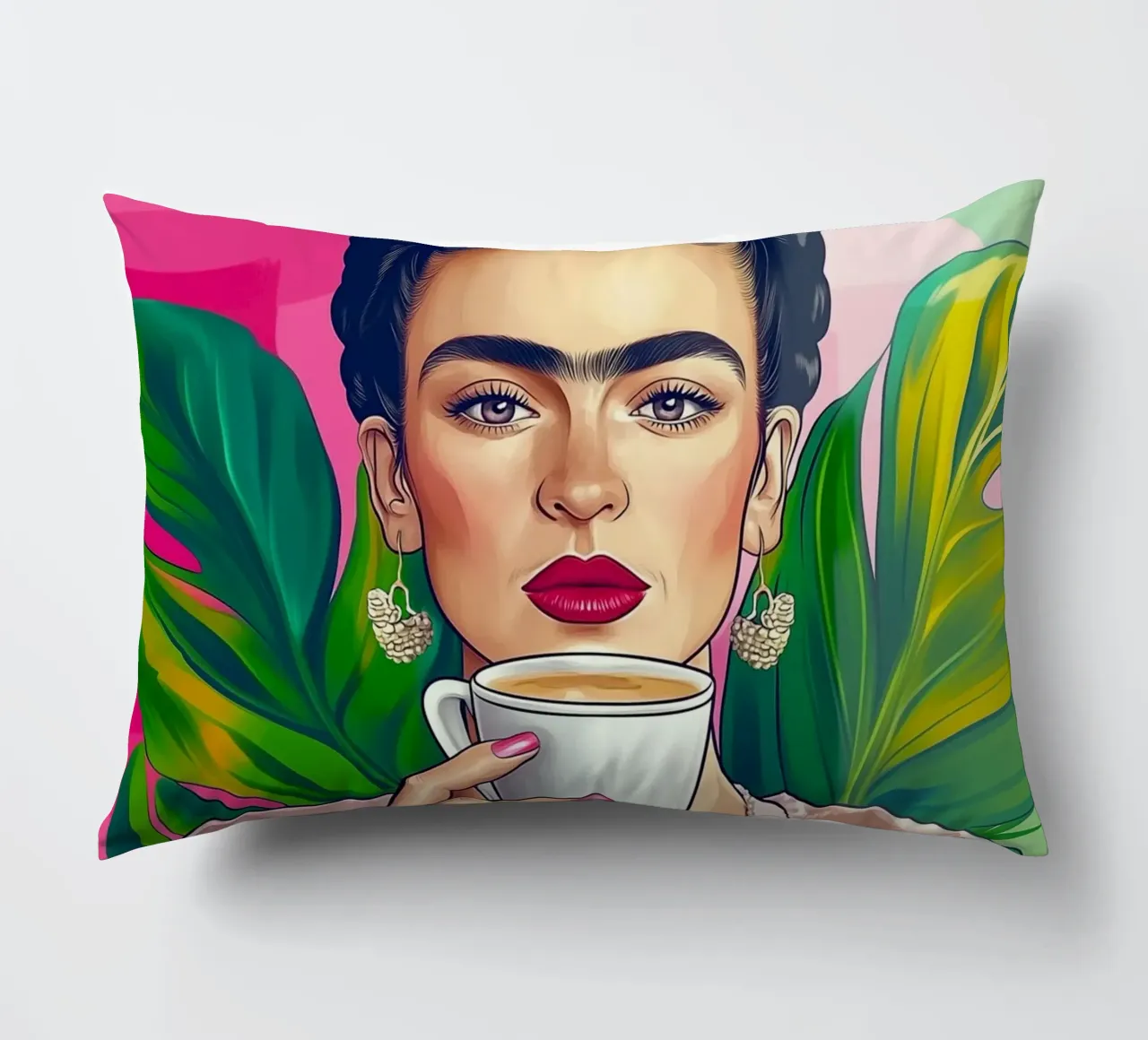 Pausa caffè con Frida cuscino da Carinaprint