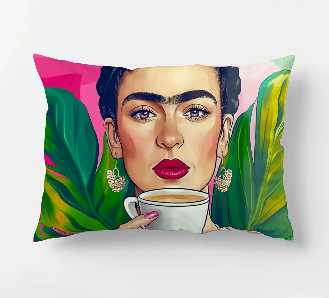 Pausa caffè con Frida cuscino da Carinaprint